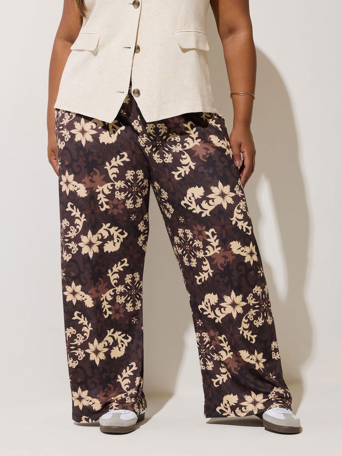 undefined Curve Printed Trouser - Brown