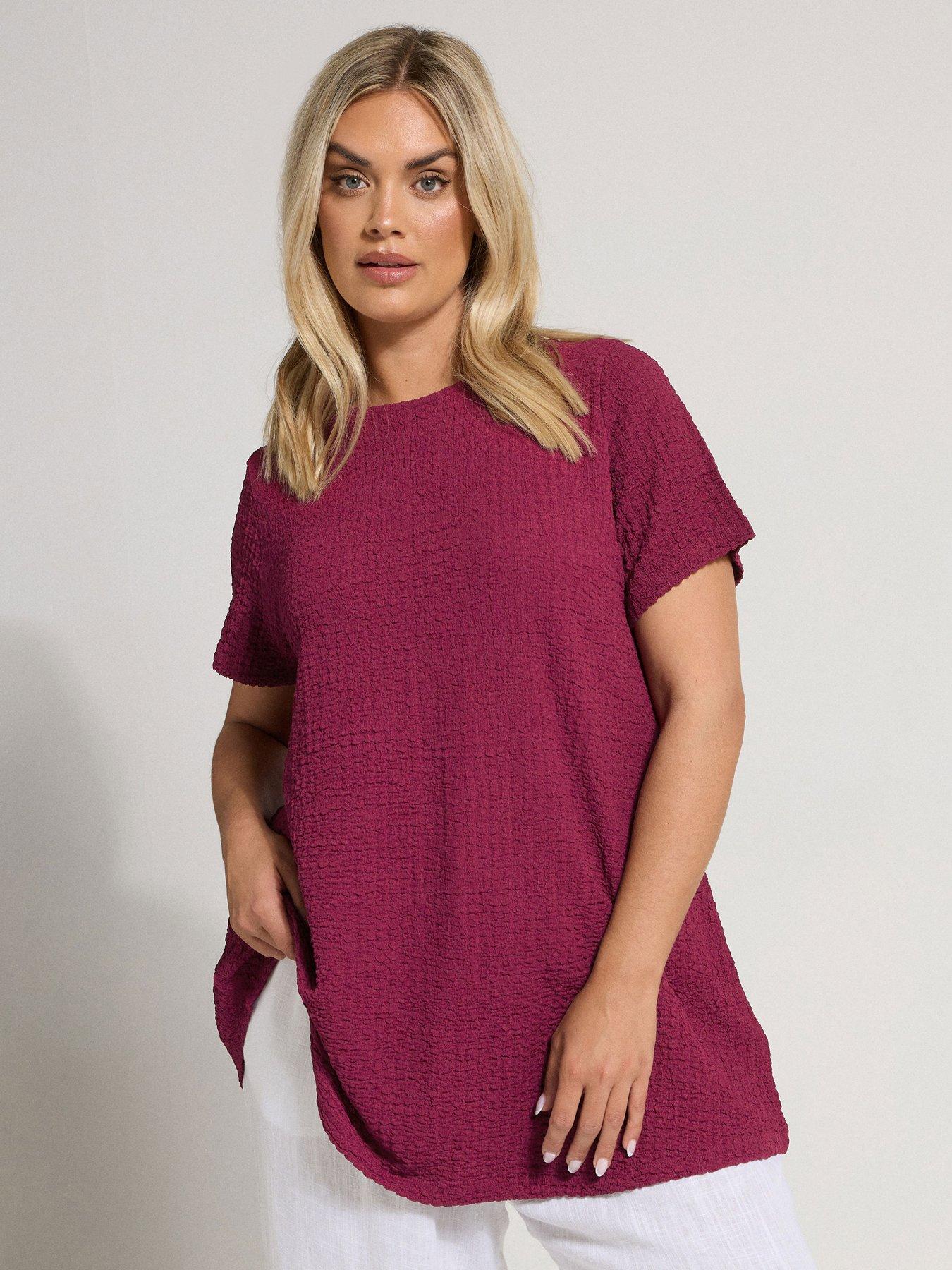 undefined Curve Texture Swing Top - Pink