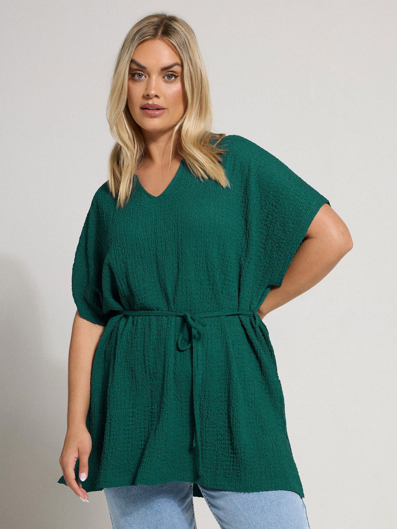 undefined Curve Grown On Sleeve Belted Tunic - Green