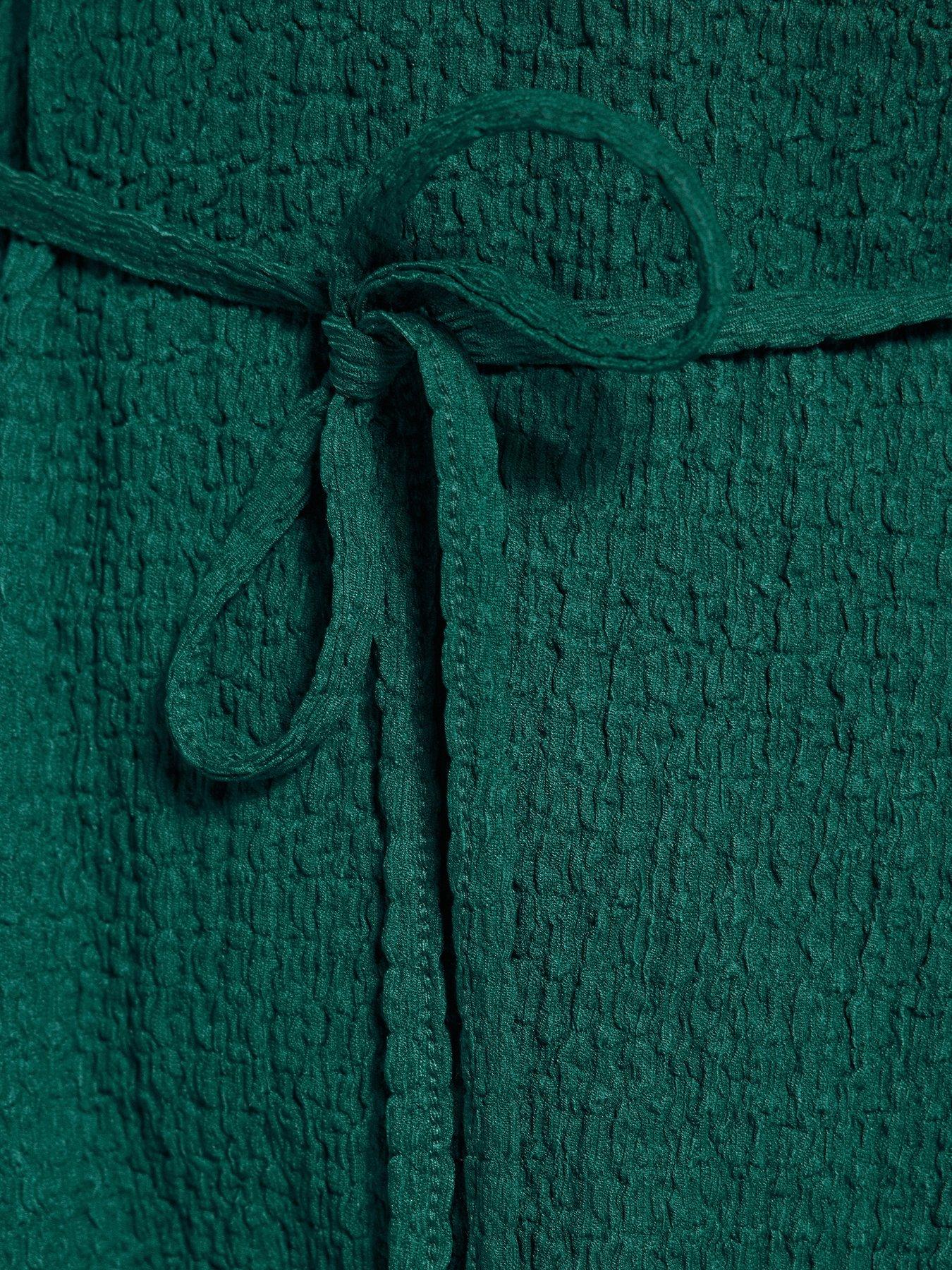 Image 4 of 4 of Yours Curve Grown On Sleeve Belted Tunic - Green