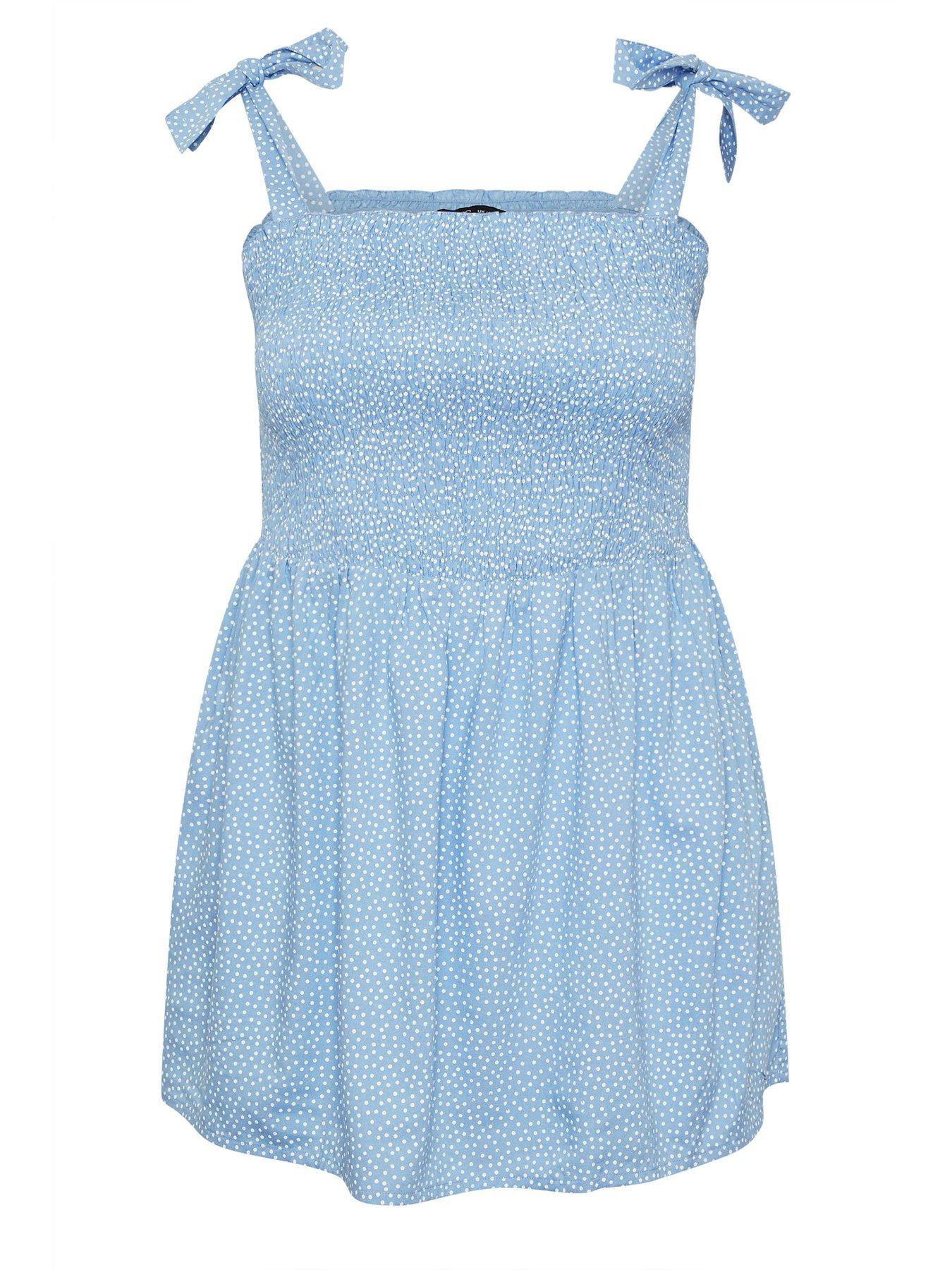 Image 4 of 4 of Yours Curve Shirred Cami Top - Blue