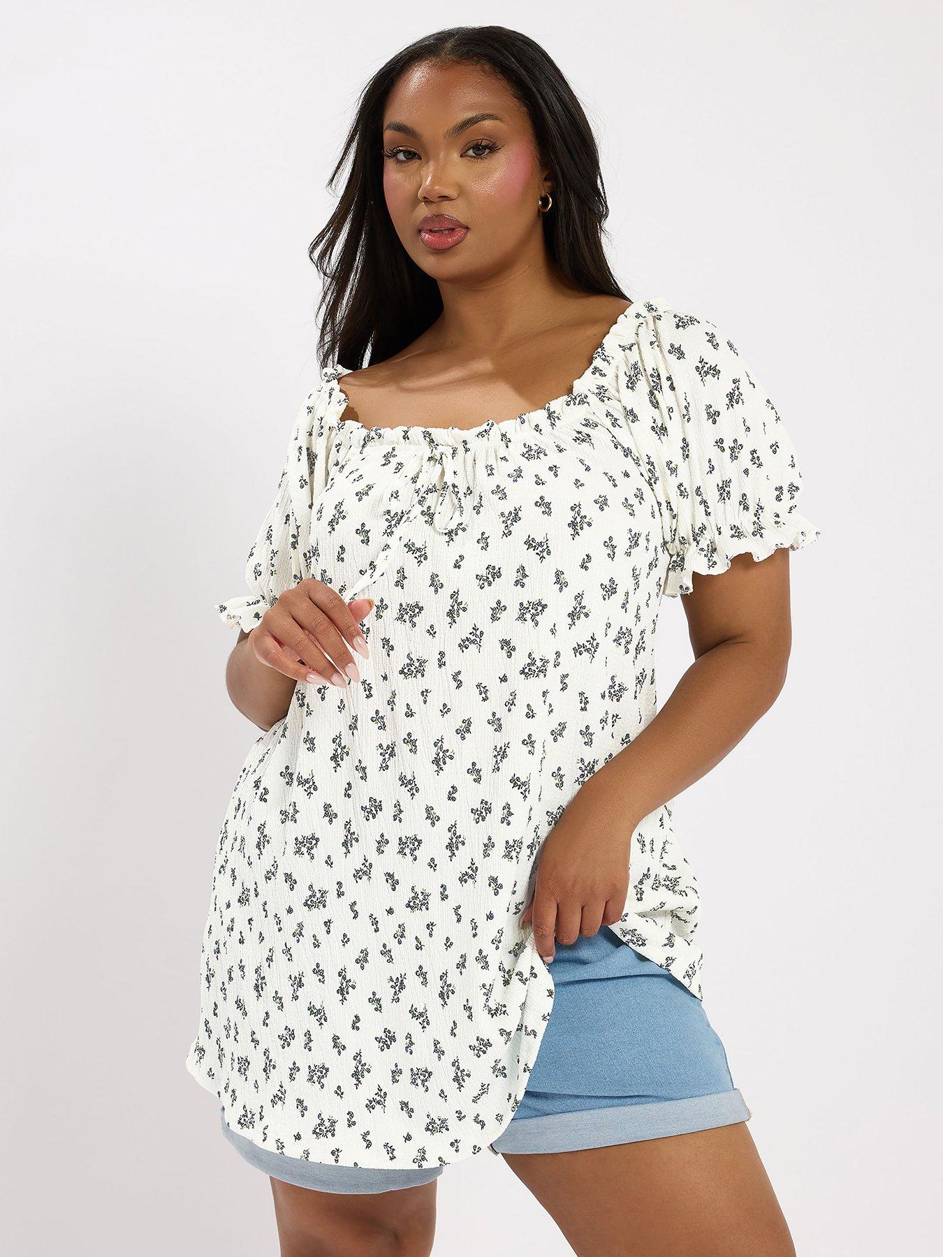 undefined Curve Frill Neck A-line Top