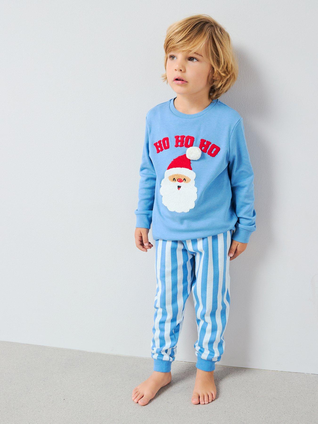 Image 3 of 5 of The Very Collection Boys Sibling Santa Christmas Pyjama Set - Navy