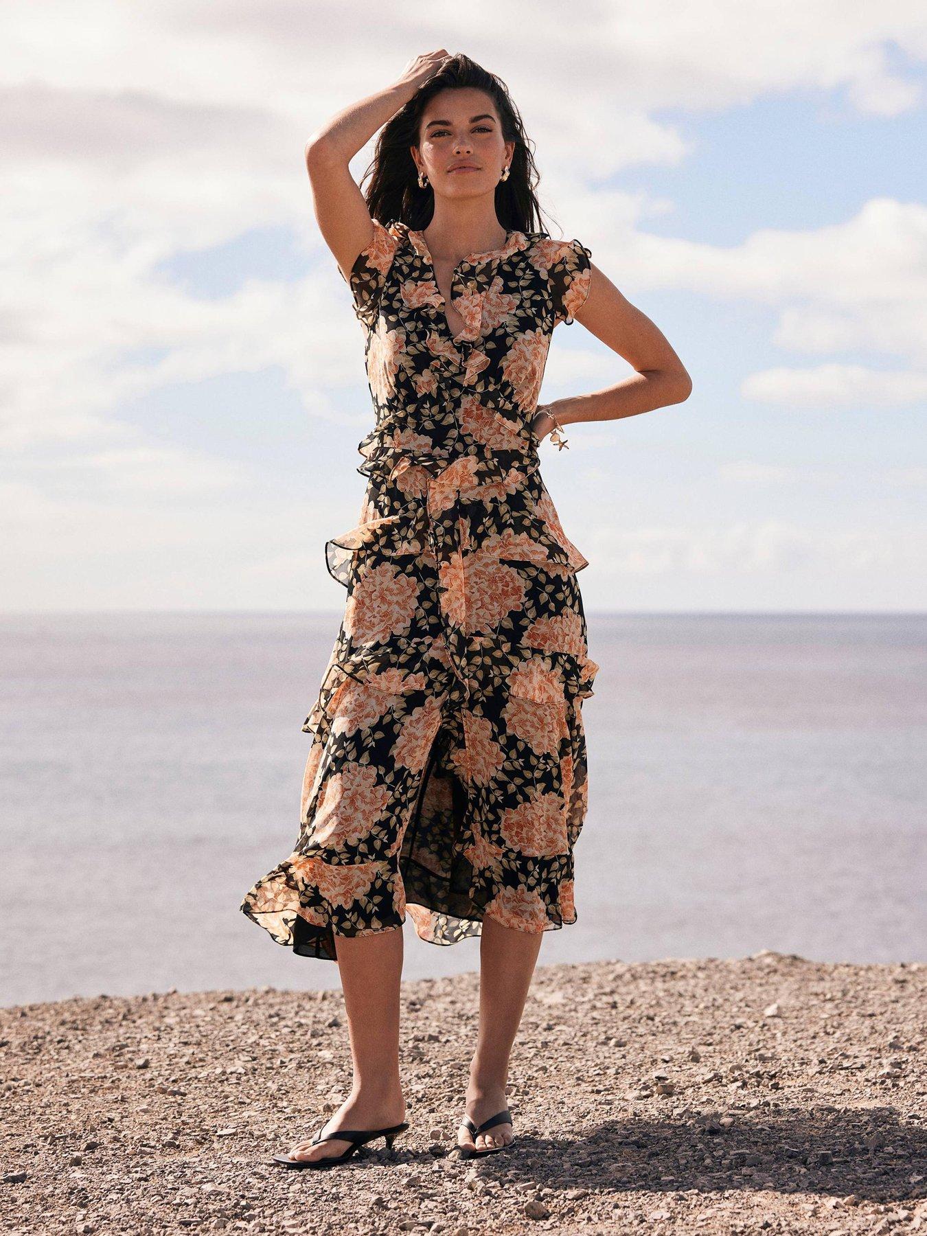 animal print long sleeve midi dress Leopard Print Long Sleeve Midi Dress