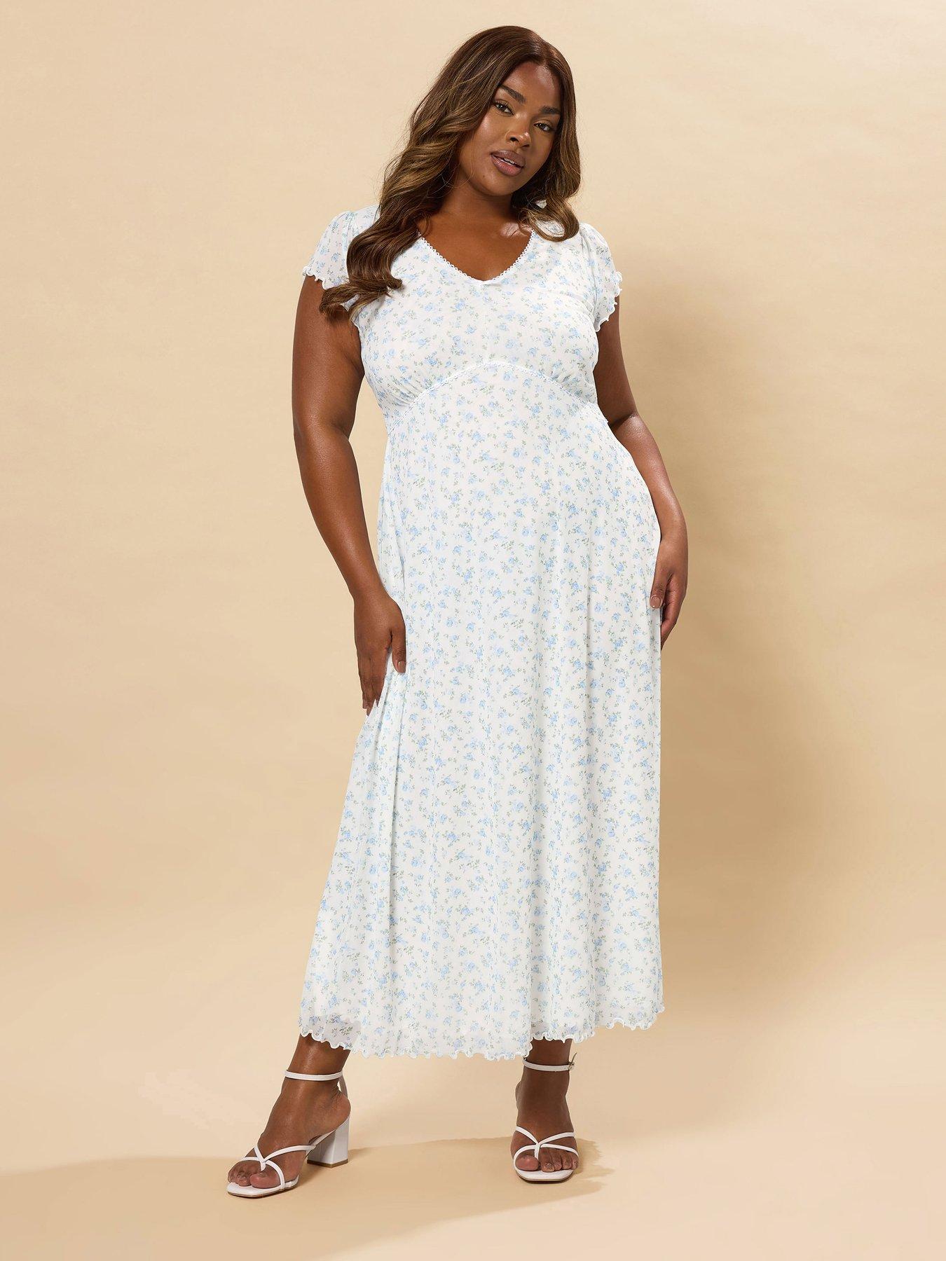 undefined Curve A Line Mesh Dress - White