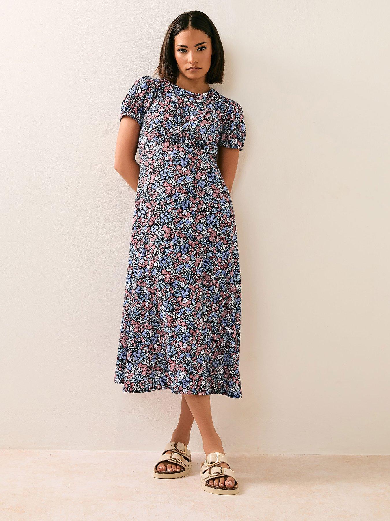 undefined Petite Boho Ditsy Midi Dress