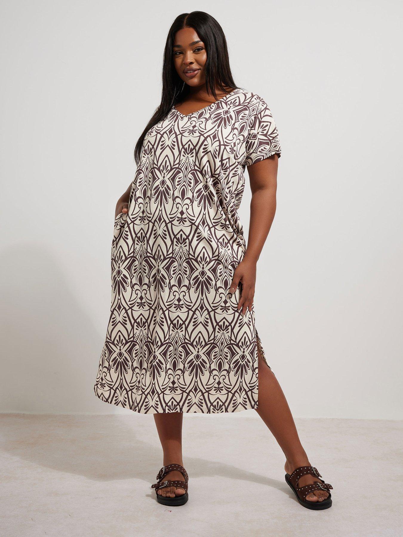 undefined Curve Grown On Basic Dress - Natural