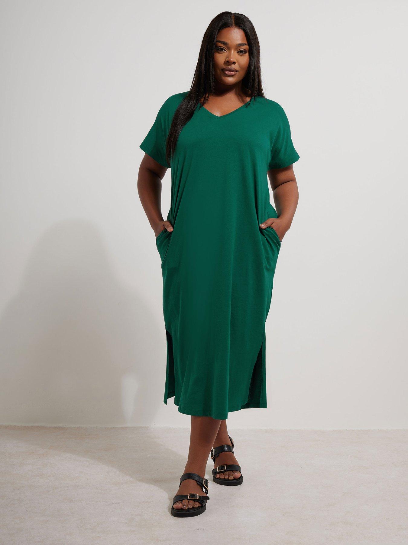 undefined Curve Grown On Basic Dress - Green