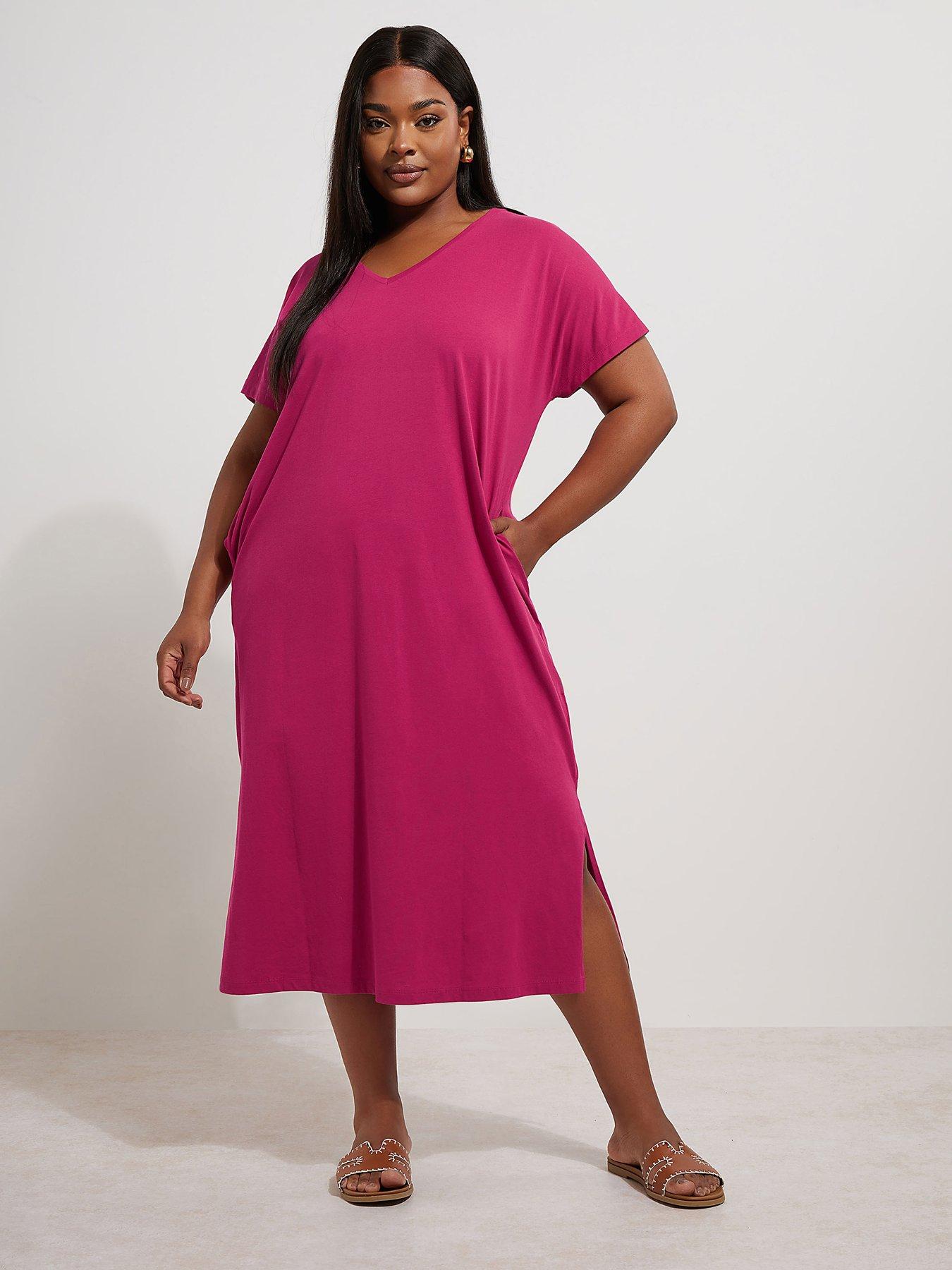undefined Curve Grown On Basic Dress - Pink
