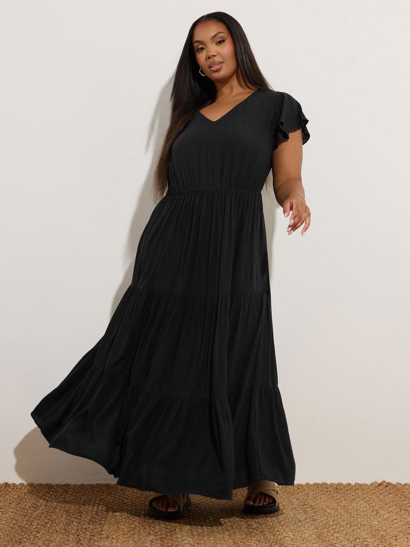 undefined Curve Crinkle Throw On Smock Dress - Black