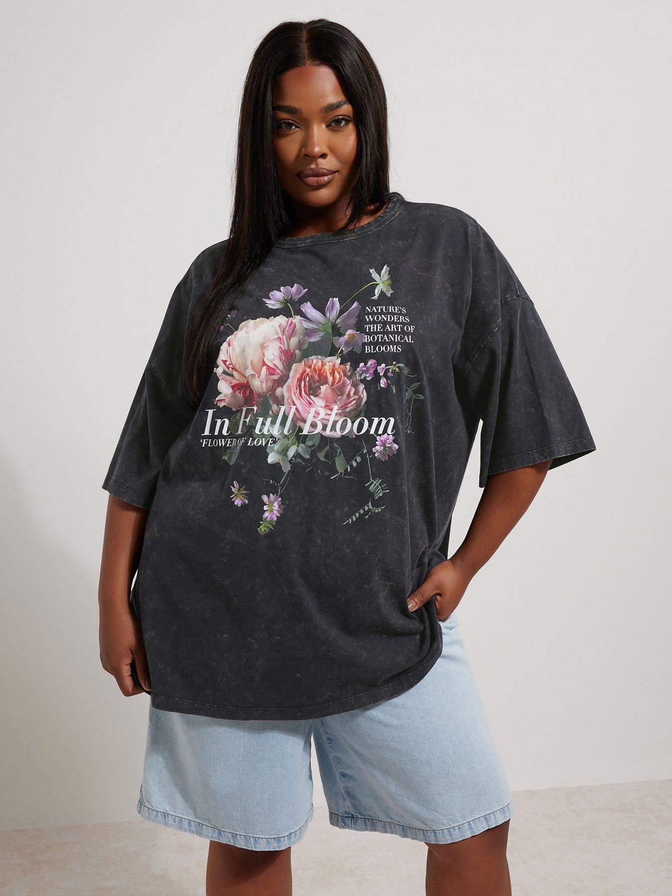 undefined Curve Oversized Boxy T-Shirt - Grey