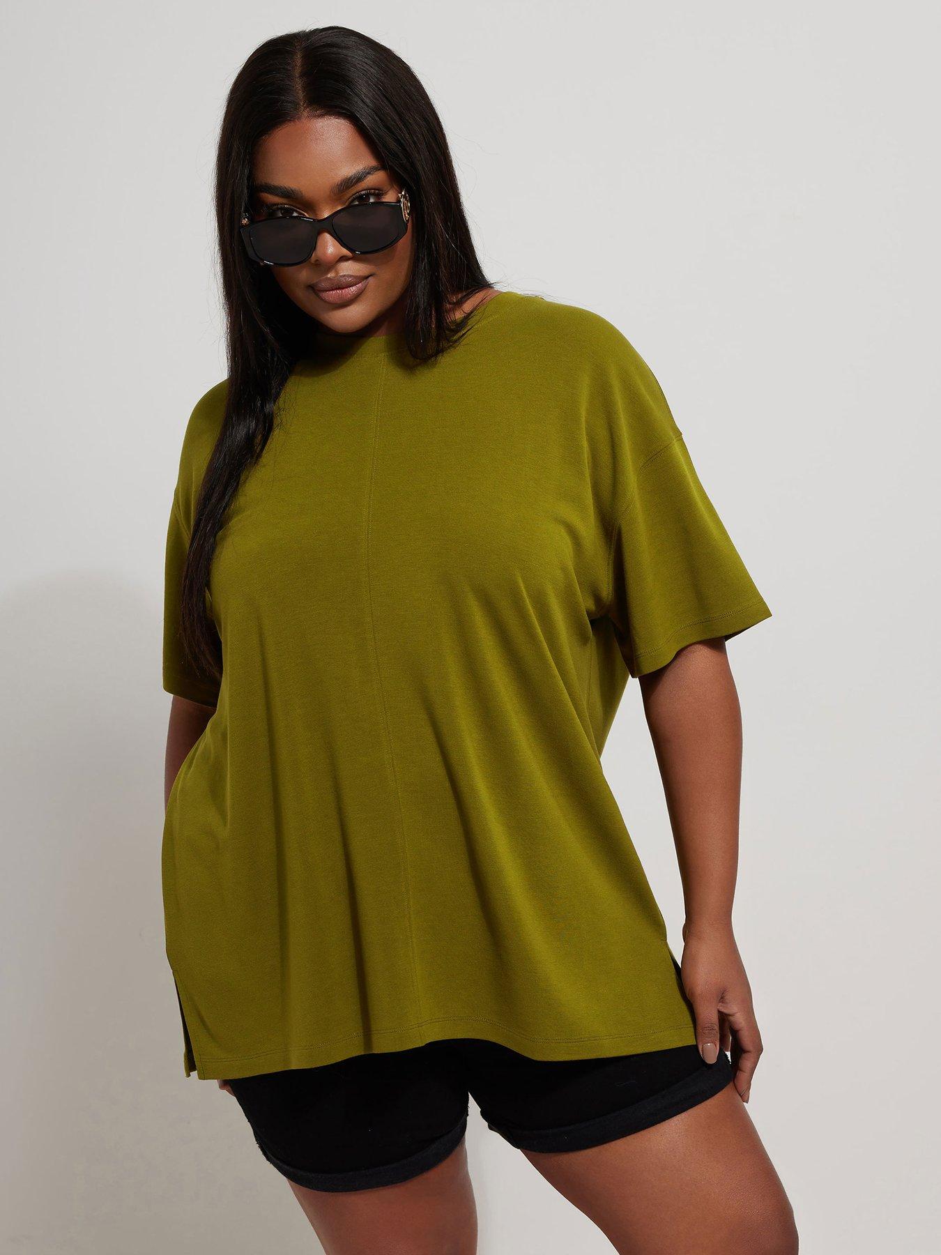 undefined Curve Boxy T-Shirt - Green