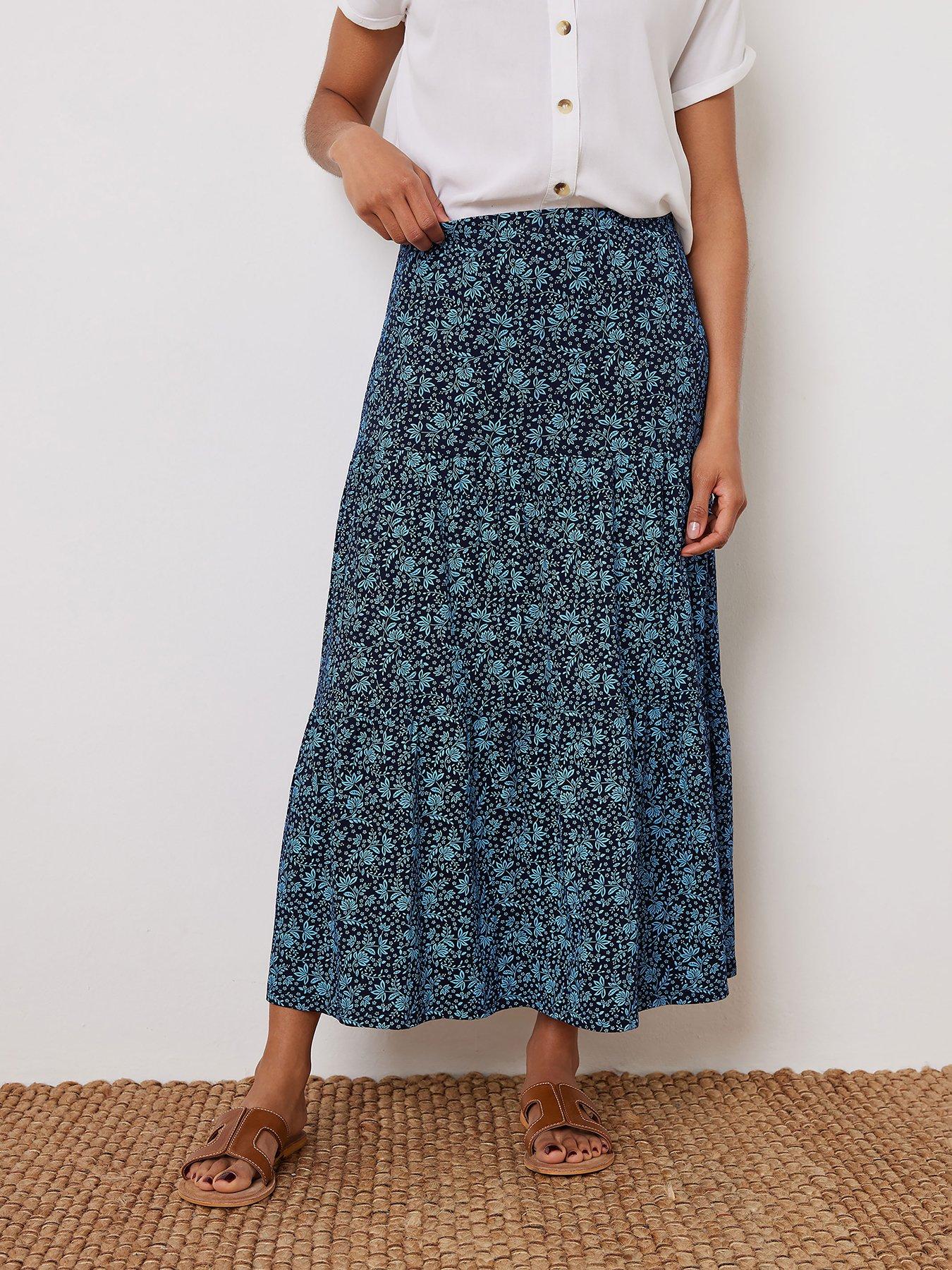 undefined Floral Tiered Maxi Skirt