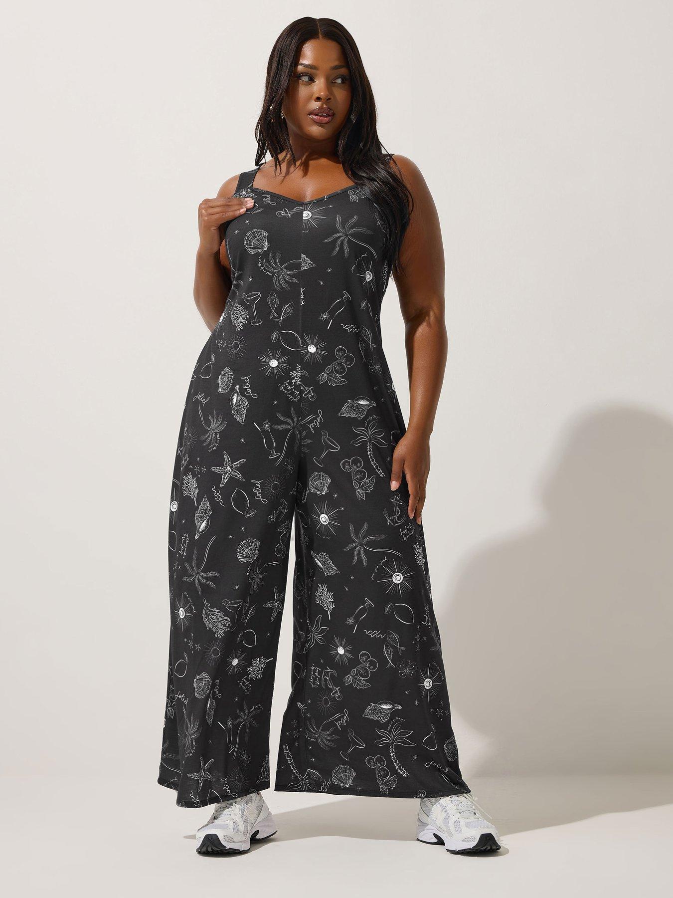 undefined Curve Strappy Jumpsuit - Black