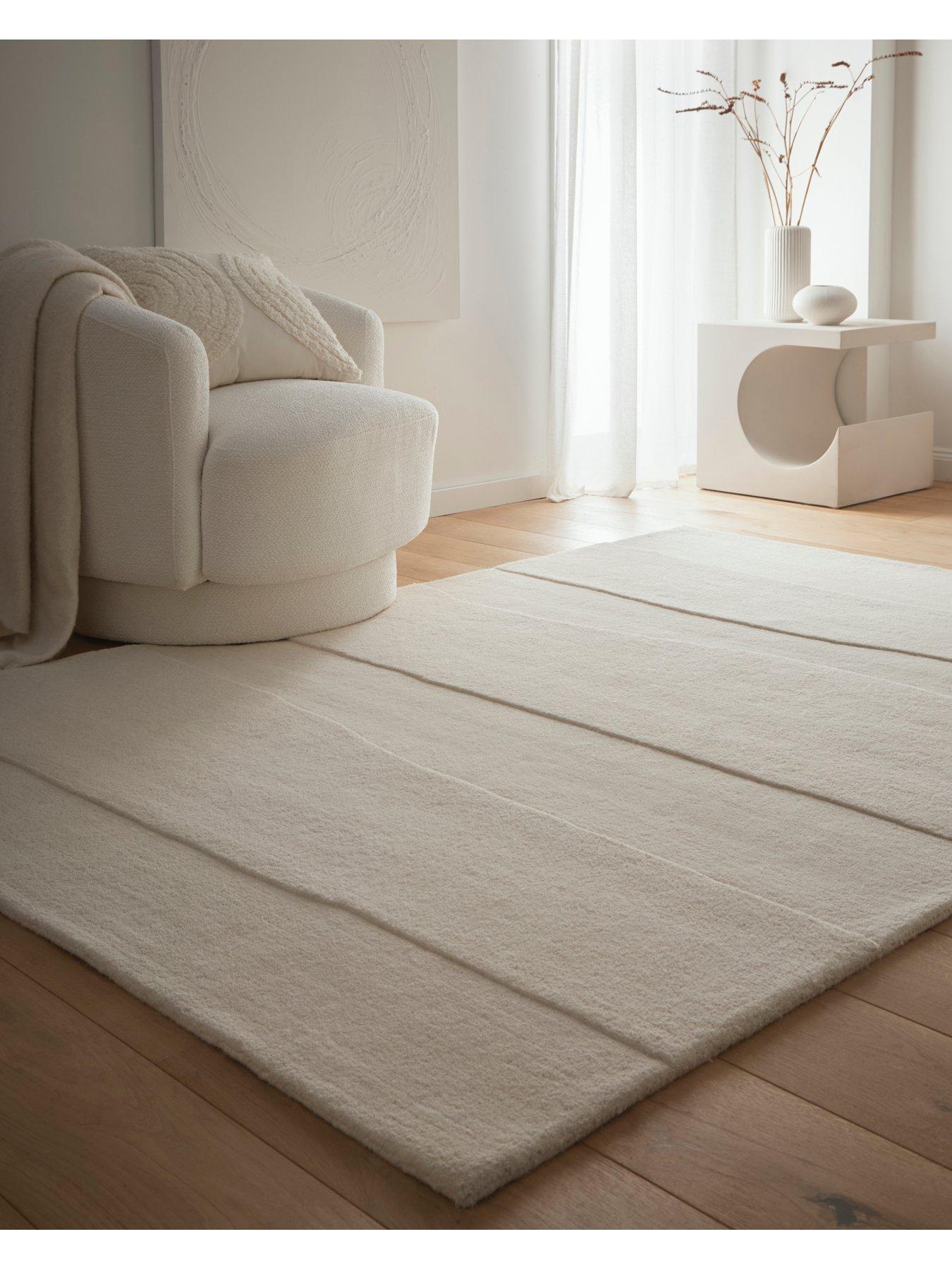 Very Home Sculpted Wool Rock Rug - Cream