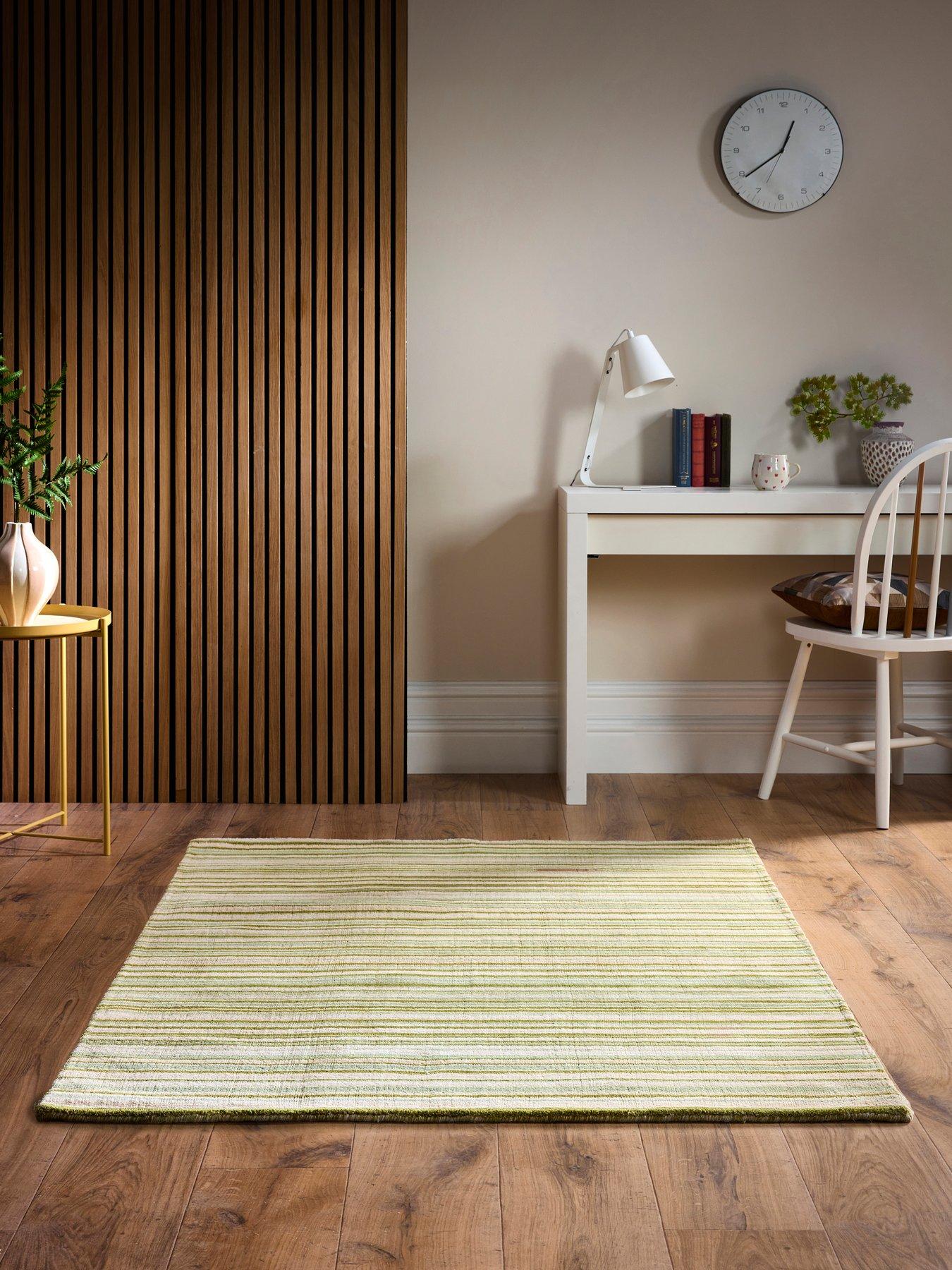 Very Home Fine Stripes Green Rug