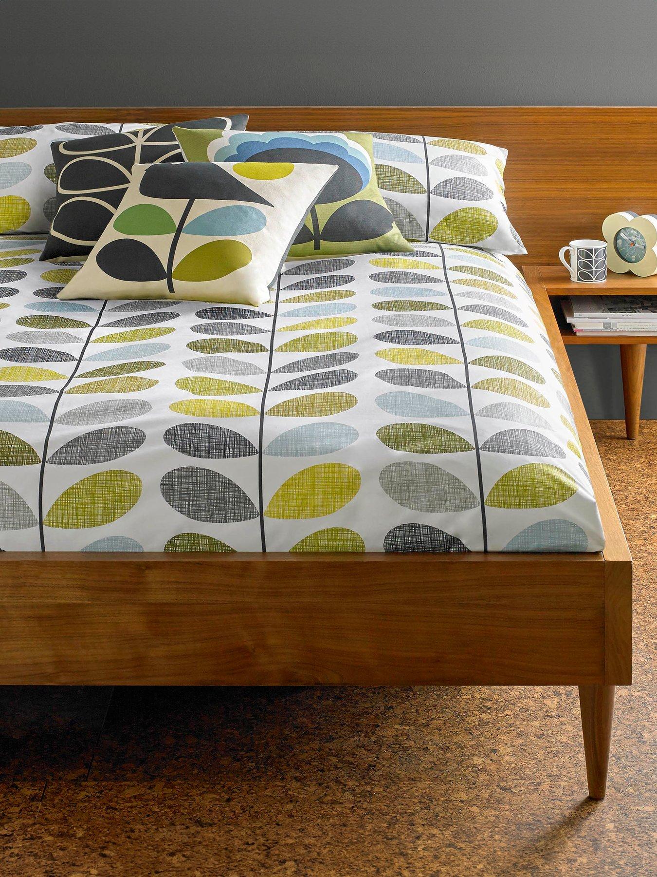 undefined Scribble Stem Pillowcase Pair - Duck Egg