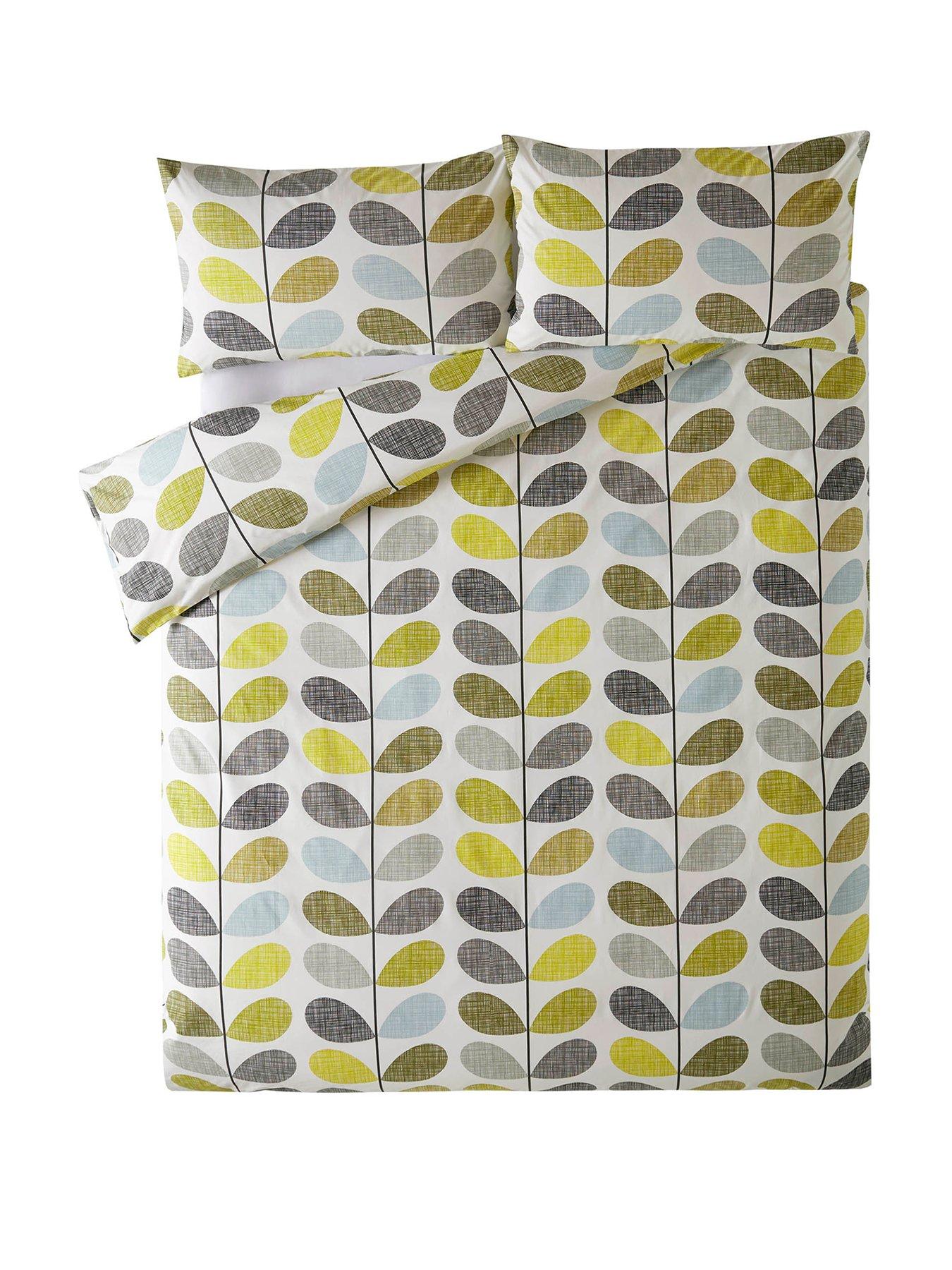 Image 2 of 2 of Orla Kiely Scribble Stem Pillowcase Pair - Duck Egg