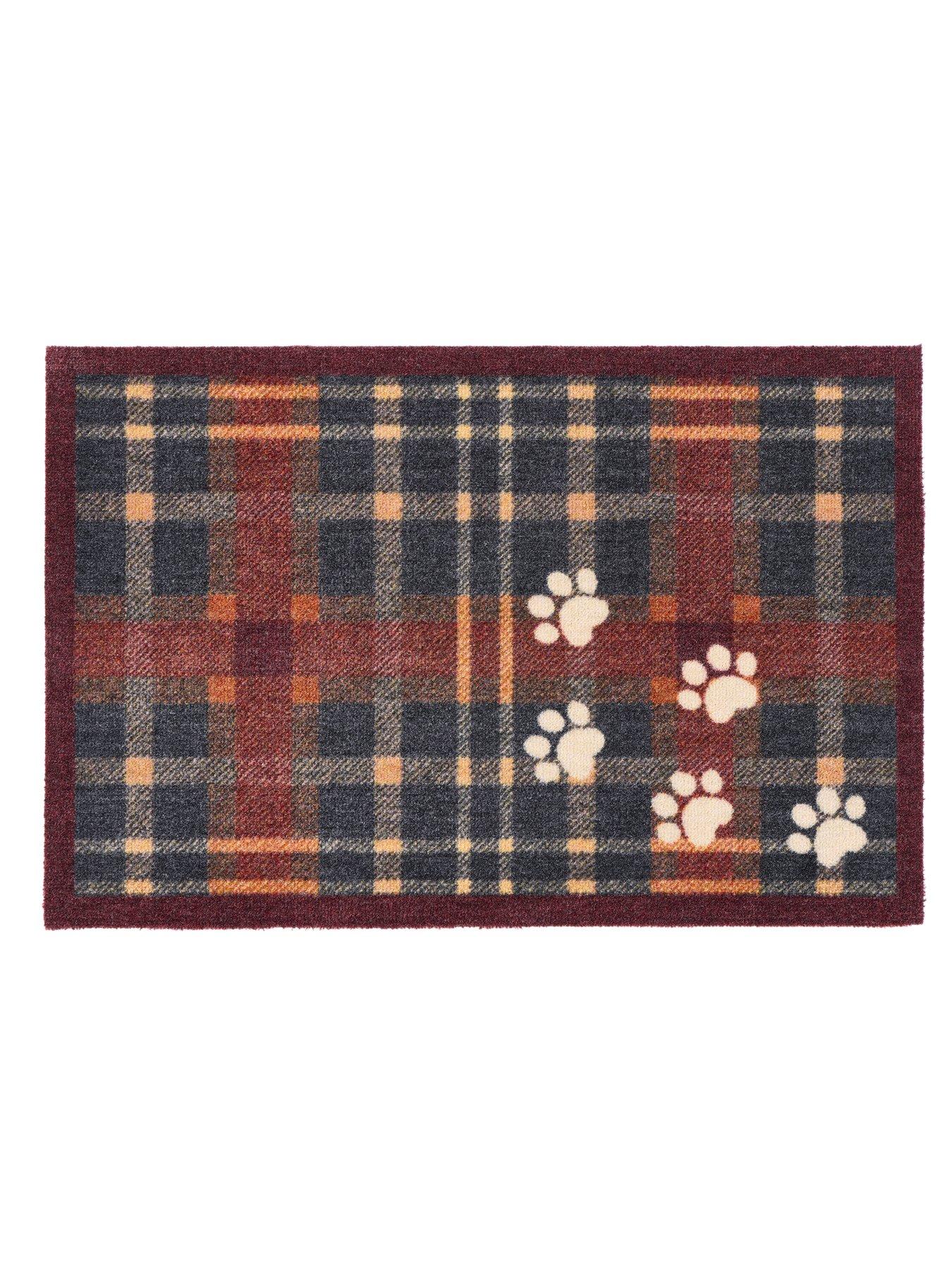 Very Home Plaid Paws Doormat - Multi