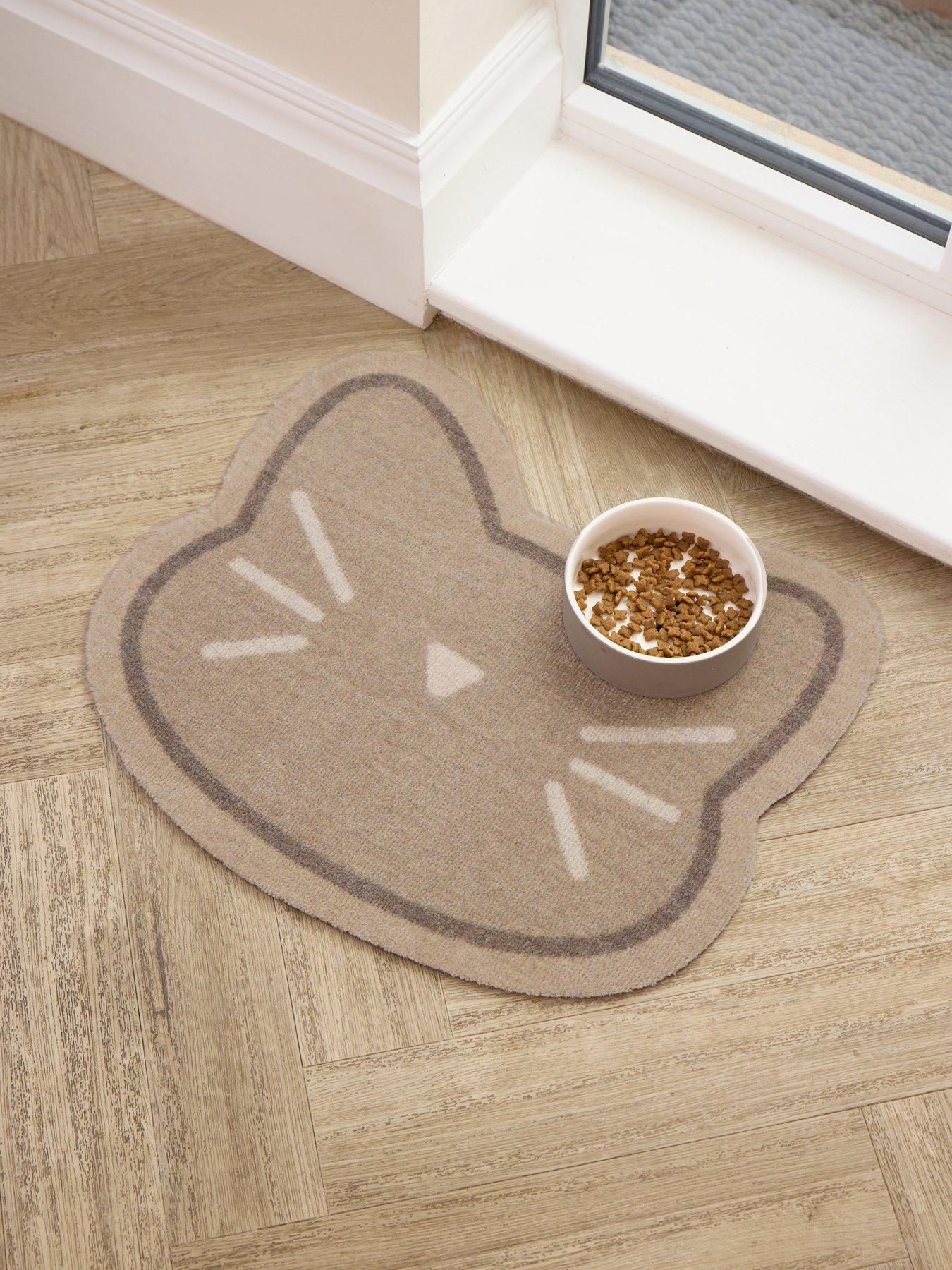 Very Home Cat Face-Shaped Mat - Beige