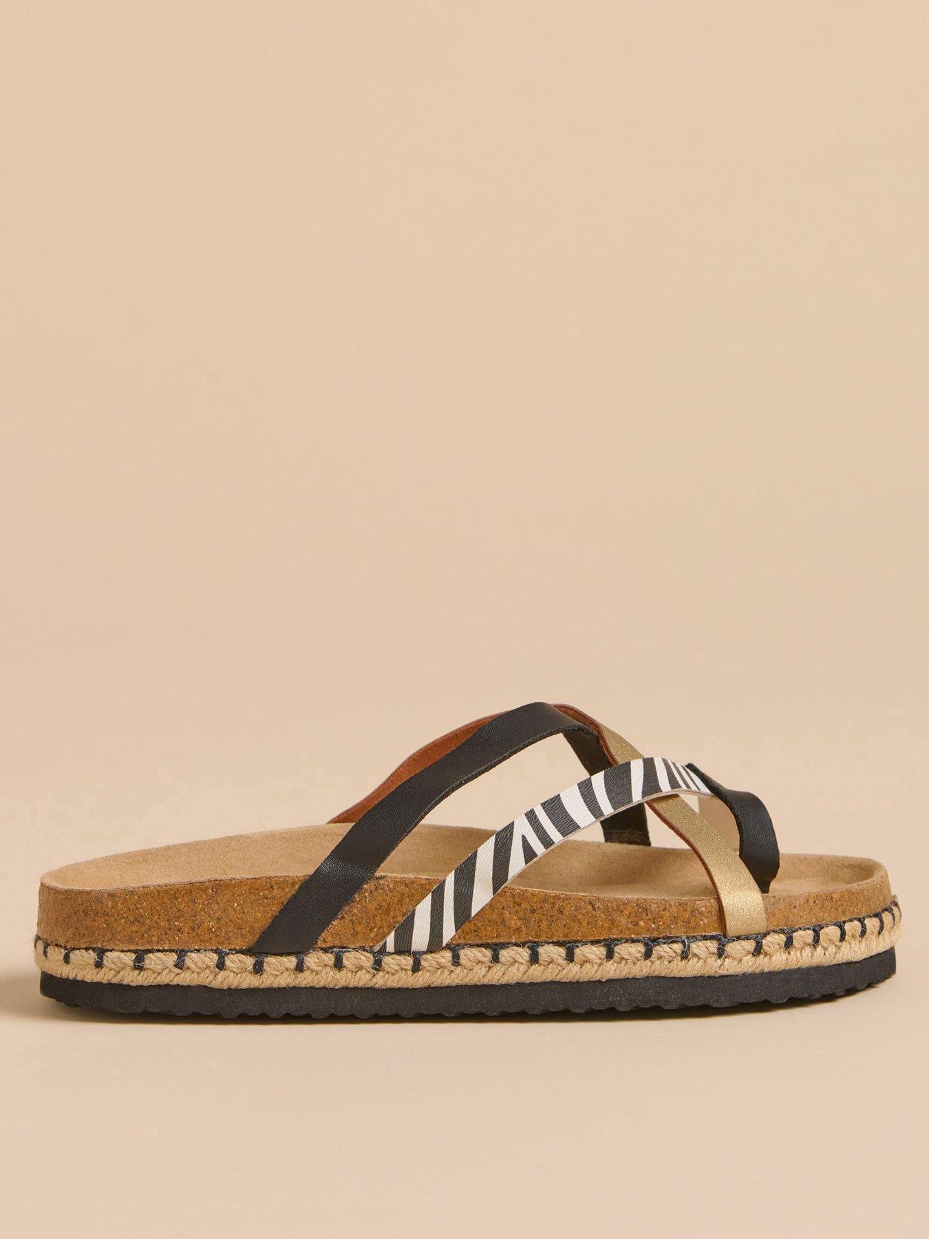 Brakeburn Zebra Multi Strap Sandals