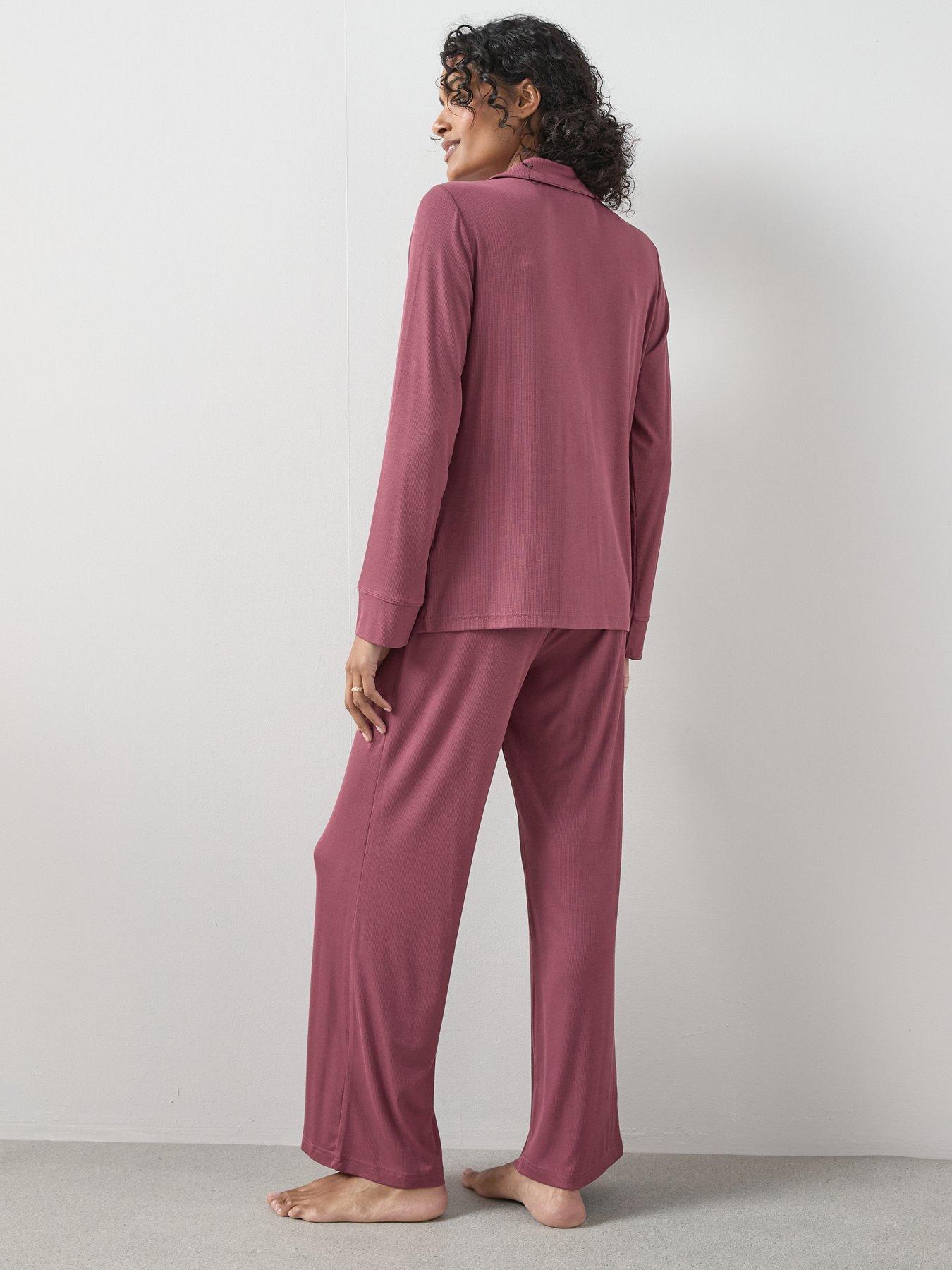 Image 2 of 6 of The Very Collection Rib Soft Touch Revere Pyjama Set - Purple