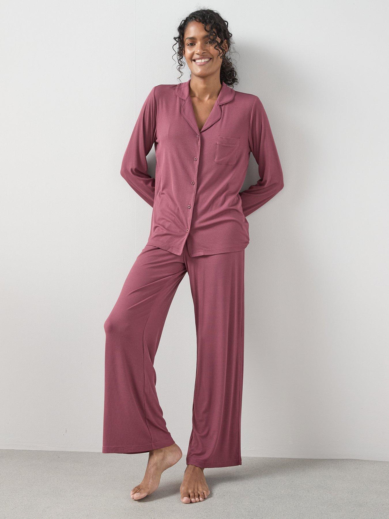 Image 5 of 6 of The Very Collection Rib Soft Touch Revere Pyjama Set - Purple