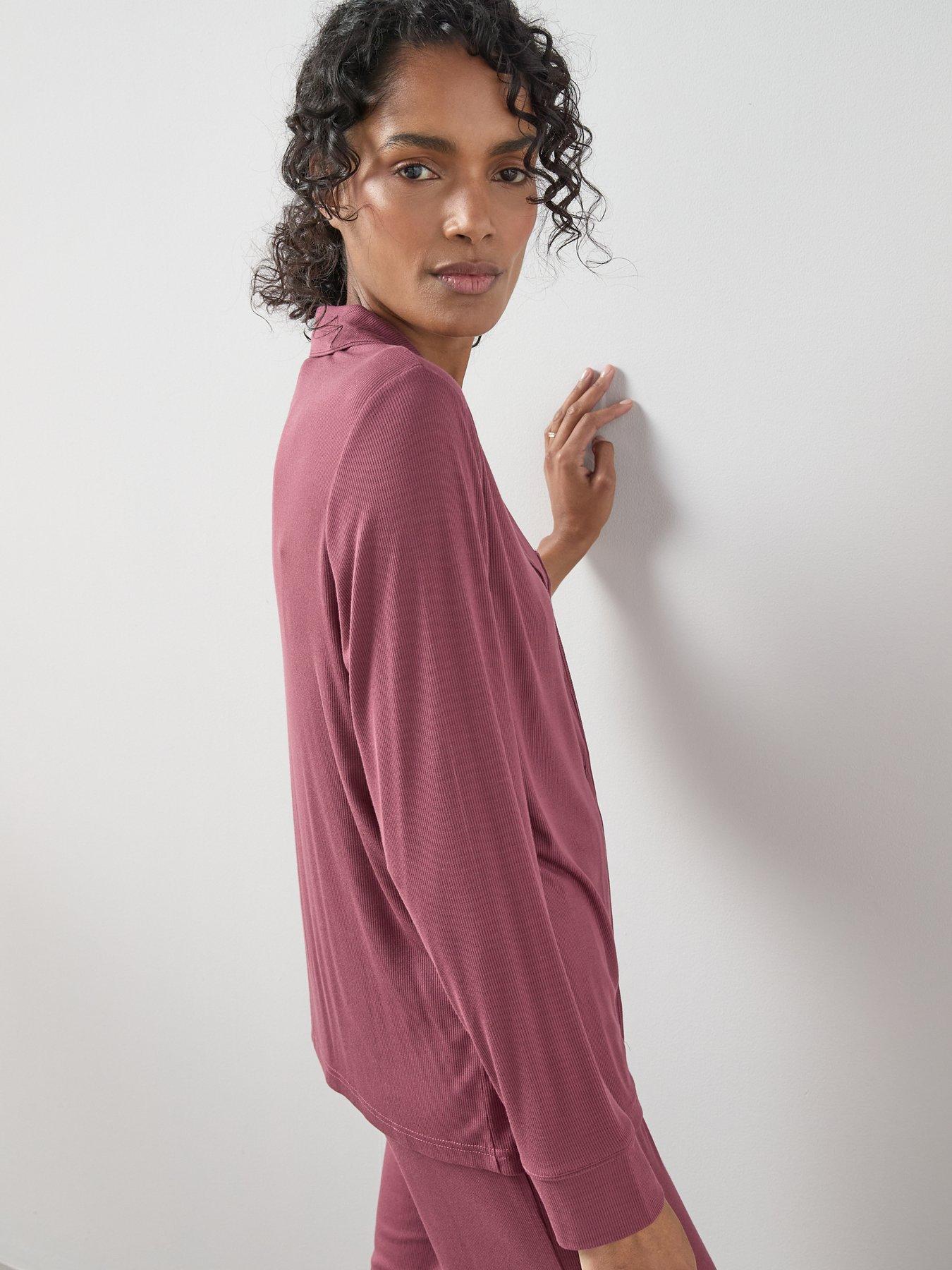 Image 6 of 6 of The Very Collection Rib Soft Touch Revere Pyjama Set - Purple