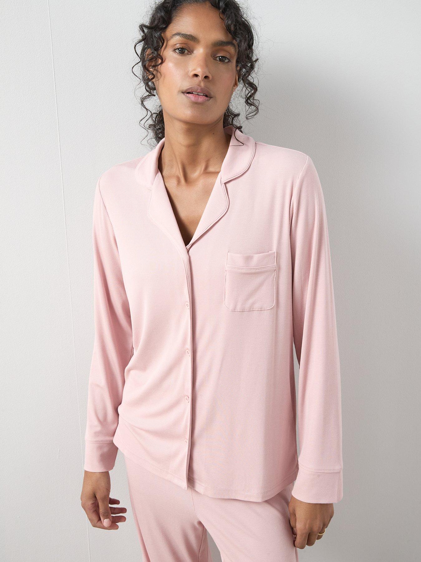 Image 4 of 6 of The Very Collection Rib Soft Touch Revere Pyjama Set - Pink