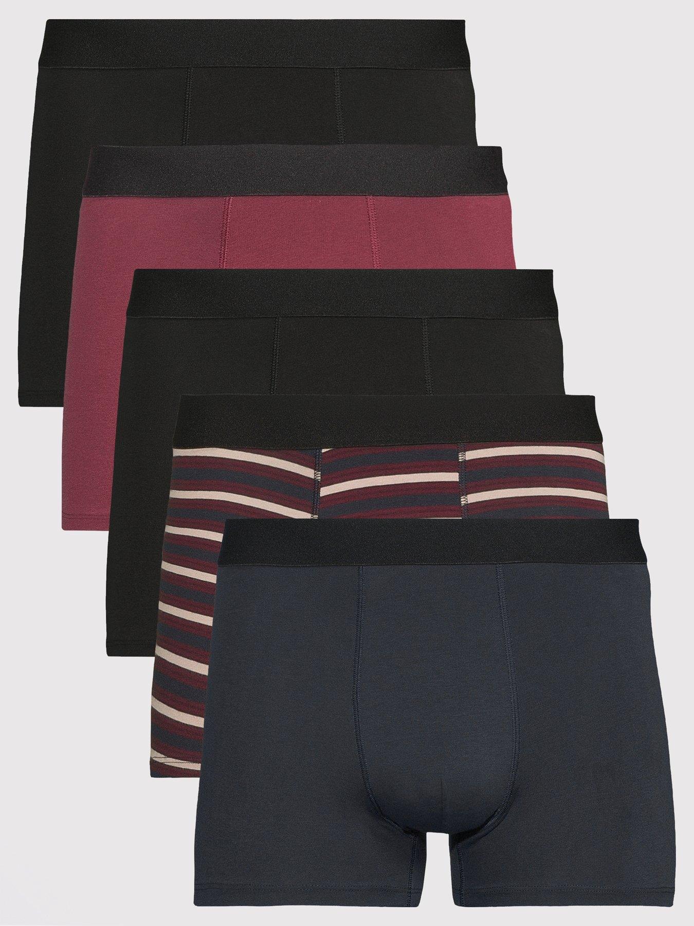 The Very Collection 5 Pack Trunks - Black/Navy/Burgundy