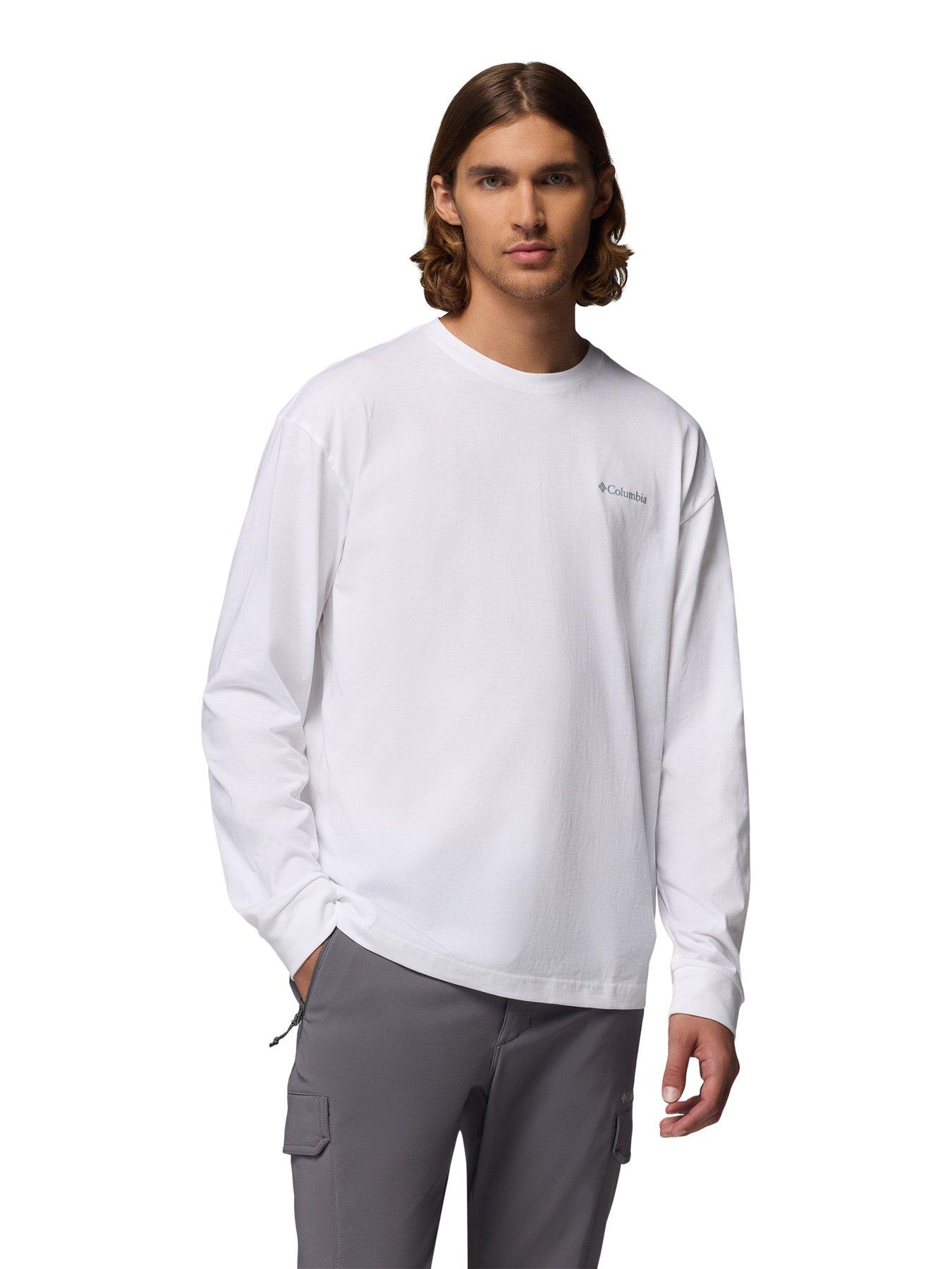 Columbia Men's Black Butte Long Sleeve Graphic Tee - White