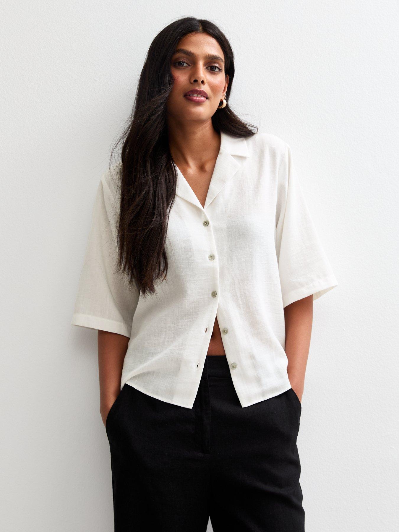 undefined White Revere Collar Short Sleeve Shirt