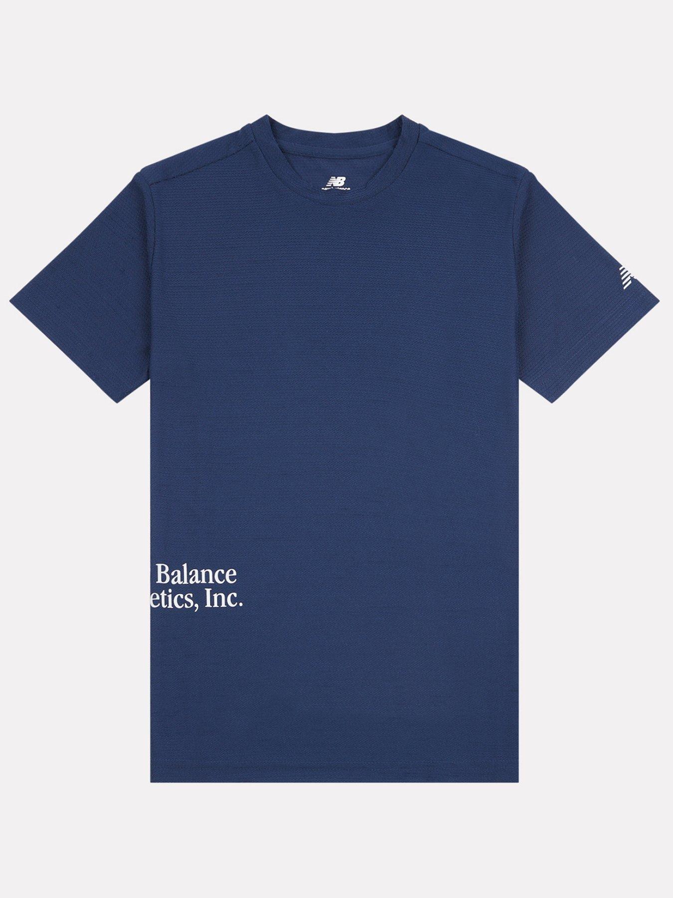 New Balance Junior Boys Athletics Inc T-Shirt - Navy