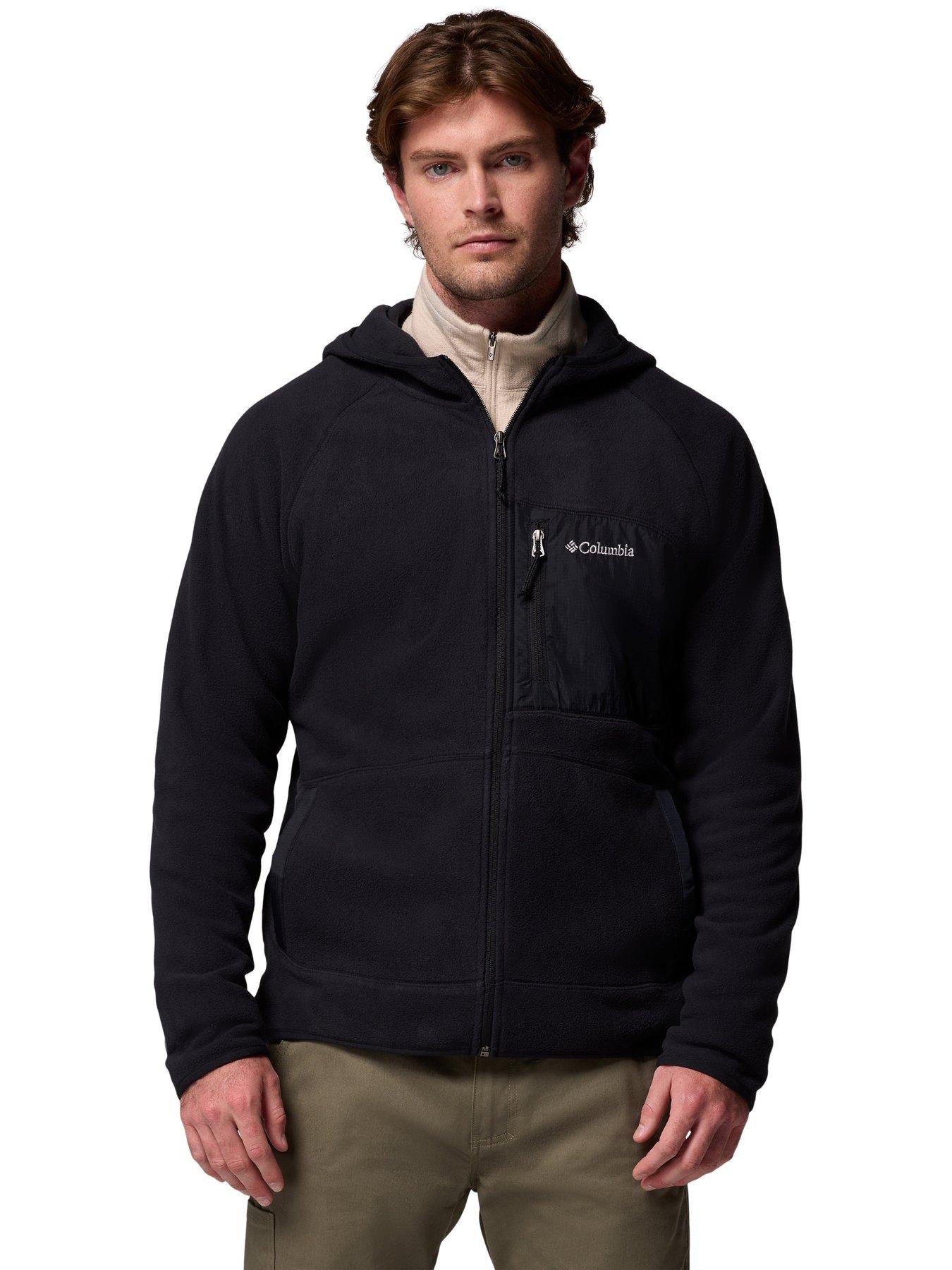 Columbia Men's Fast Trek Overlay Hooded Full Zip Fleece - Black