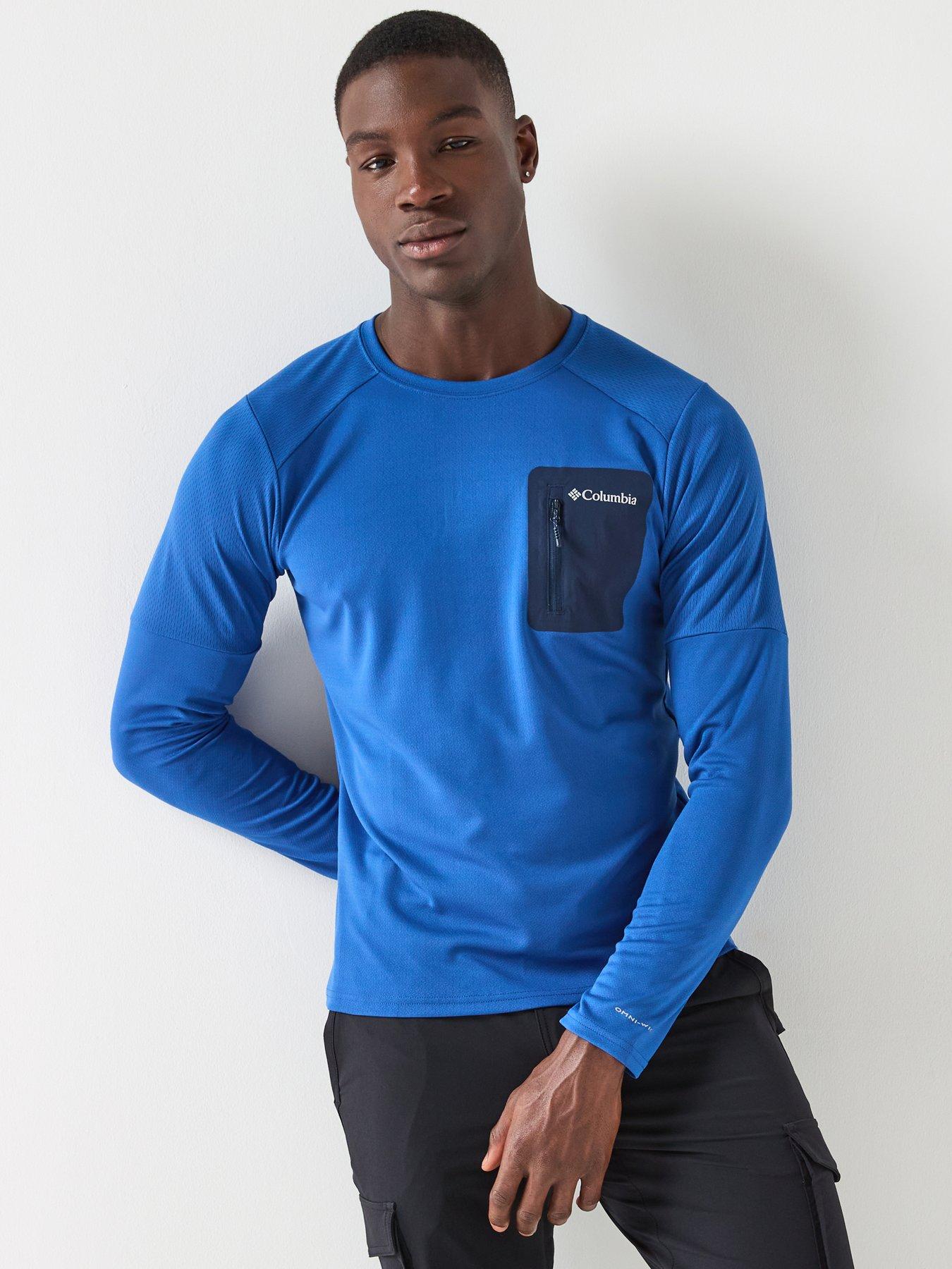 Columbia Men's Tech Knit Long Sleeve Crew - Blue
