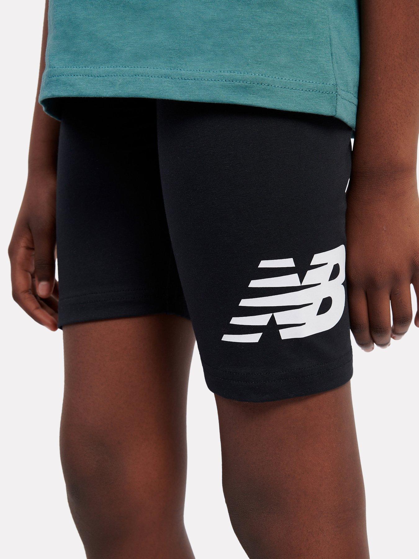Image 5 of 6 of New Balance Junior Girls Stacked Logo Cycle Short - Black