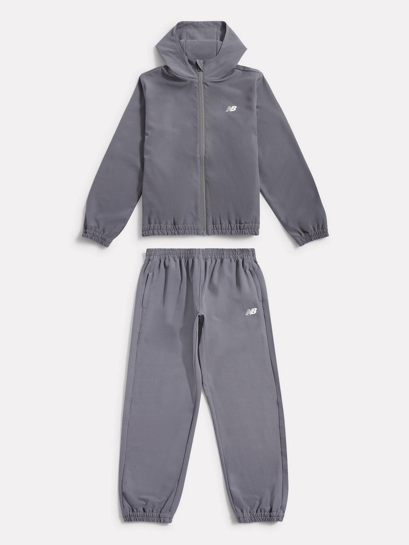 New Balance Junior Boys Lightweight Jacket And Pant Set - Grey