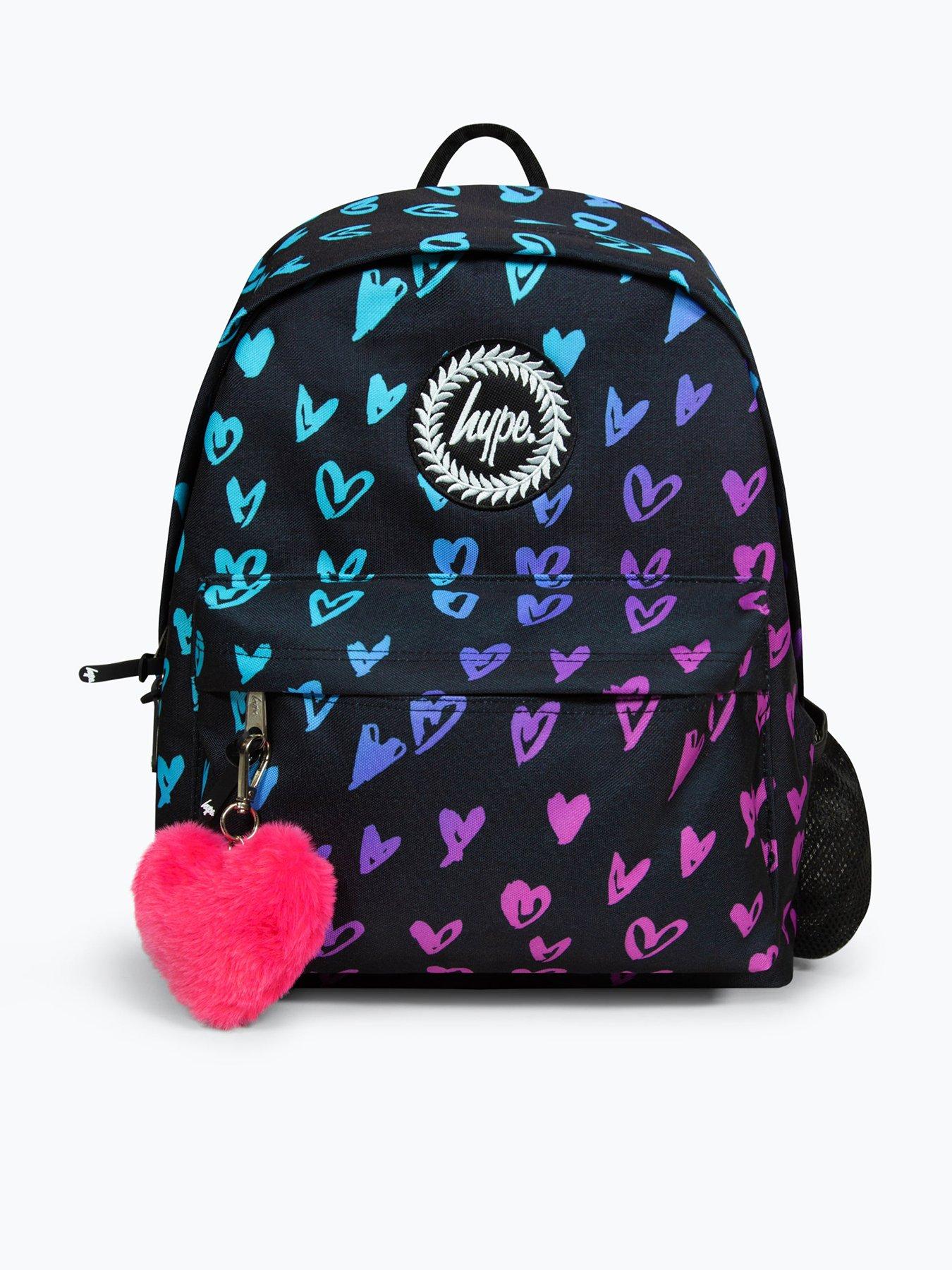 undefined Girls Scribble Hearts Backpack - Black