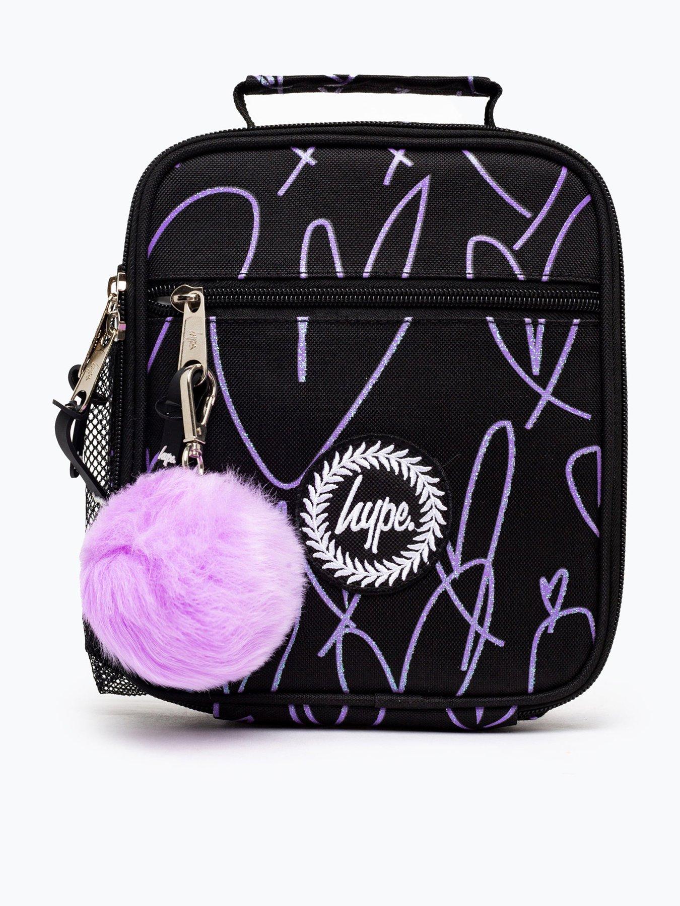undefined Glitter Scribble Heart Lunch Box - Black