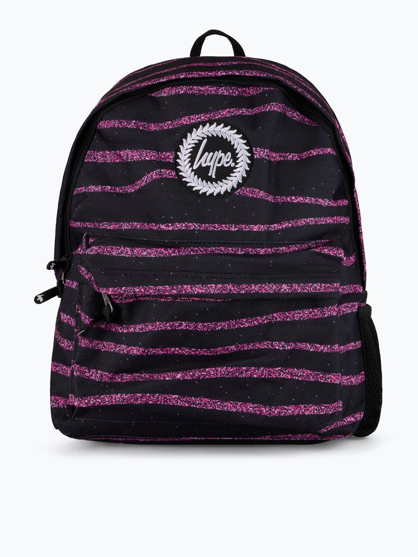 undefined Unisex Glitter Stripe Backpack - Black
