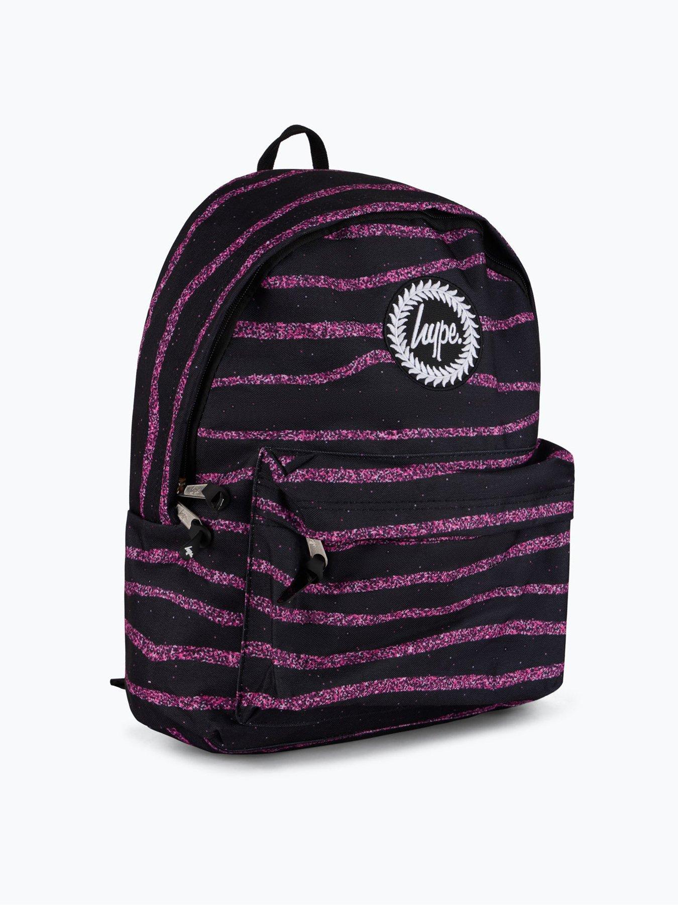 Image 3 of 5 of Hype Unisex Glitter Stripe Backpack - Black