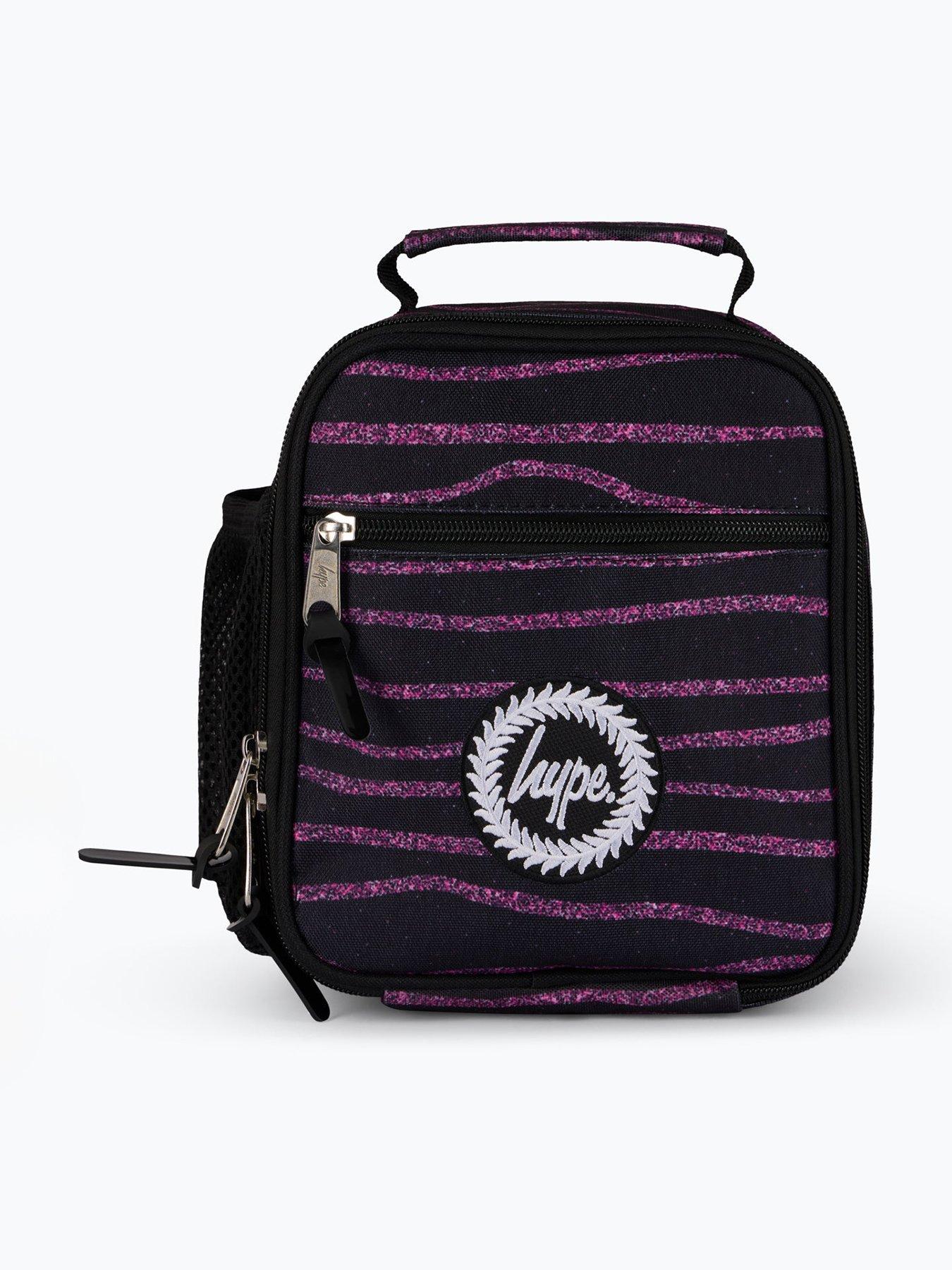 undefined Unisex Glitter Stripe Lunch Bag - Black