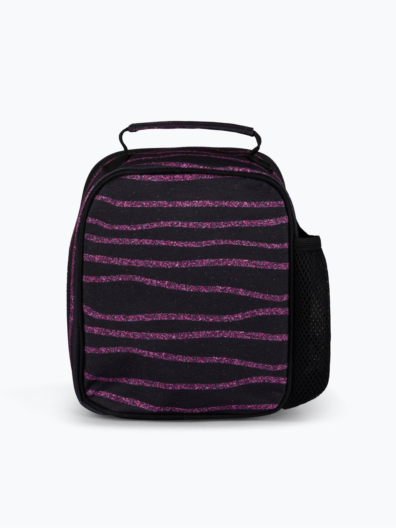 Image 2 of 5 of Hype Unisex Glitter Stripe Lunch Bag - Black