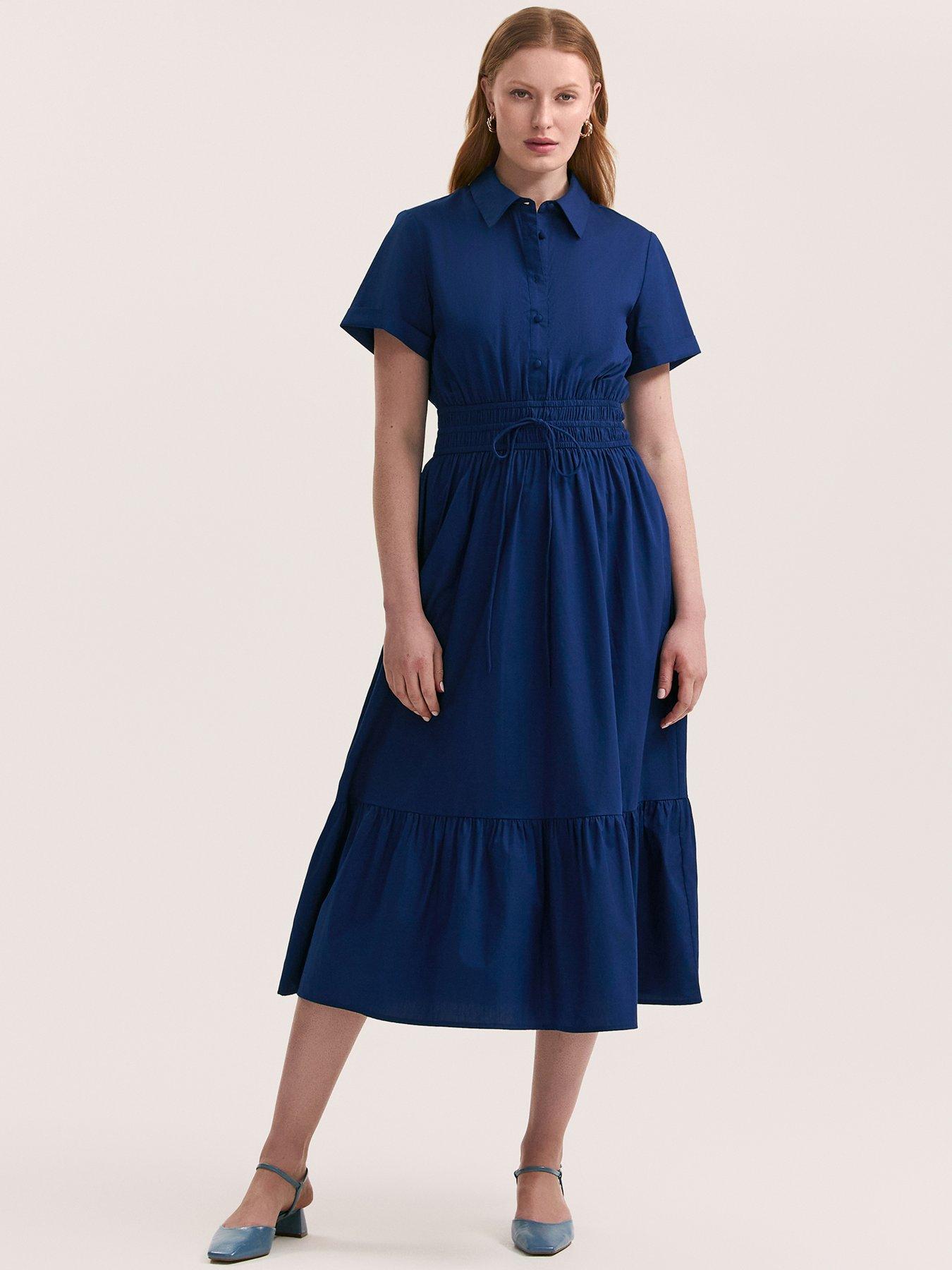 Image of Finery Penny Shirt Dress - Blue