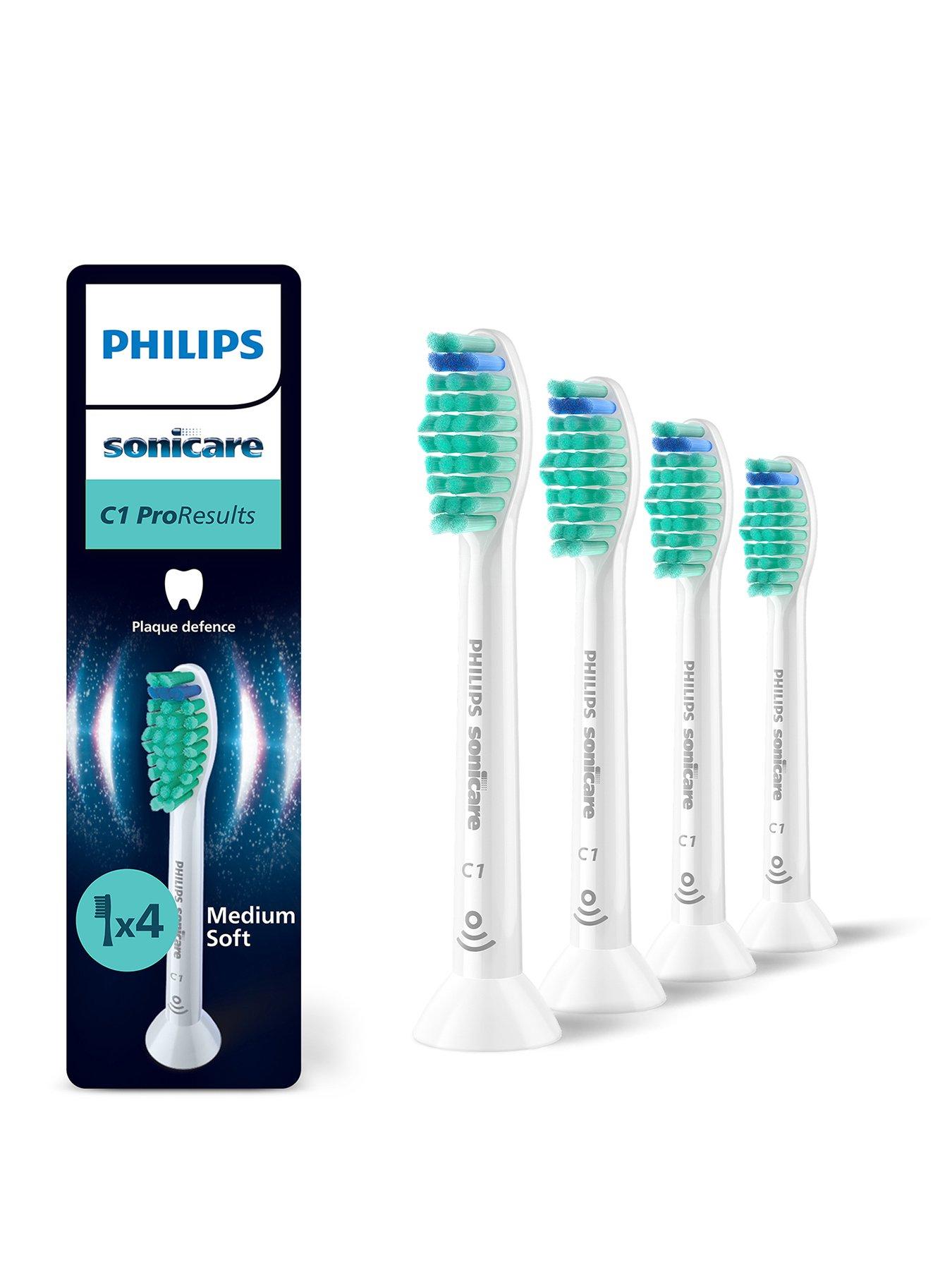 Philips Sonicare C1 ProResults, Genuine Replacement Toothbrush Heads, White, 4 Pack, HX6014/87