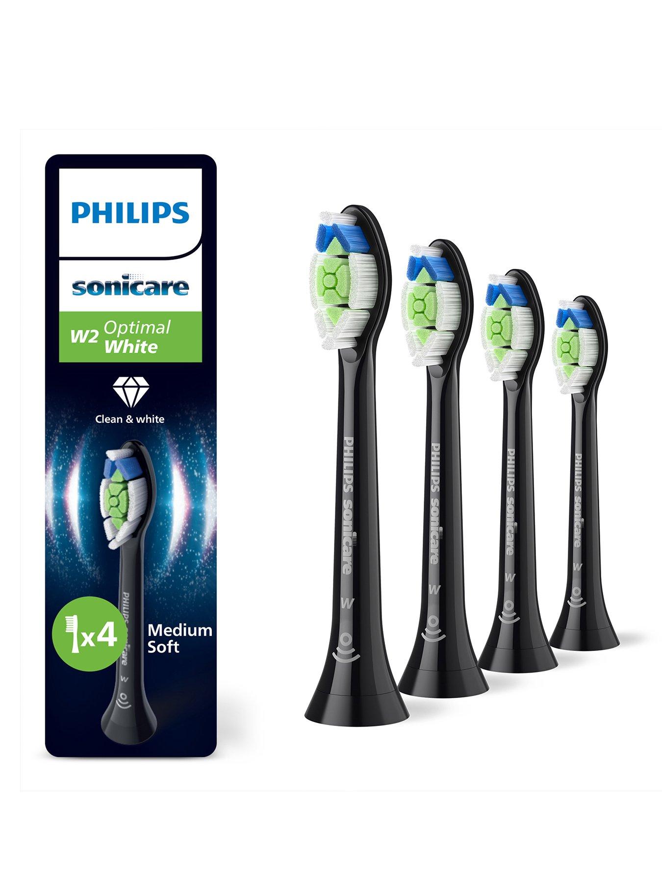 undefined Sonicare W2 Optimal White, Genuine Replacement Toothbrush Heads, Black, 4 Pack, HX6064/88