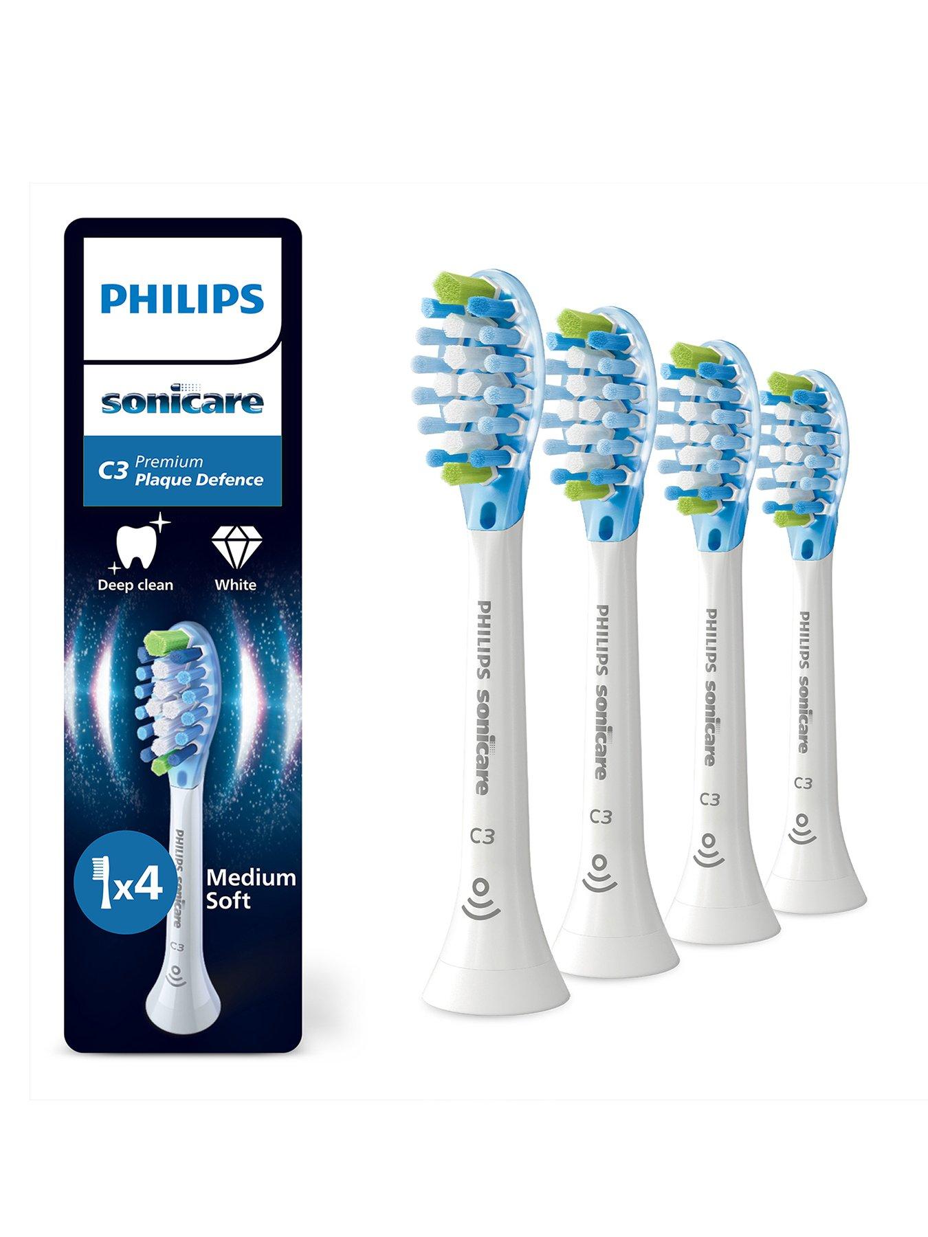 undefined Sonicare C3 Premium Plaque Defence, Genuine Replacement Toothbrush Heads, White, 4 Pack, HX9044/87