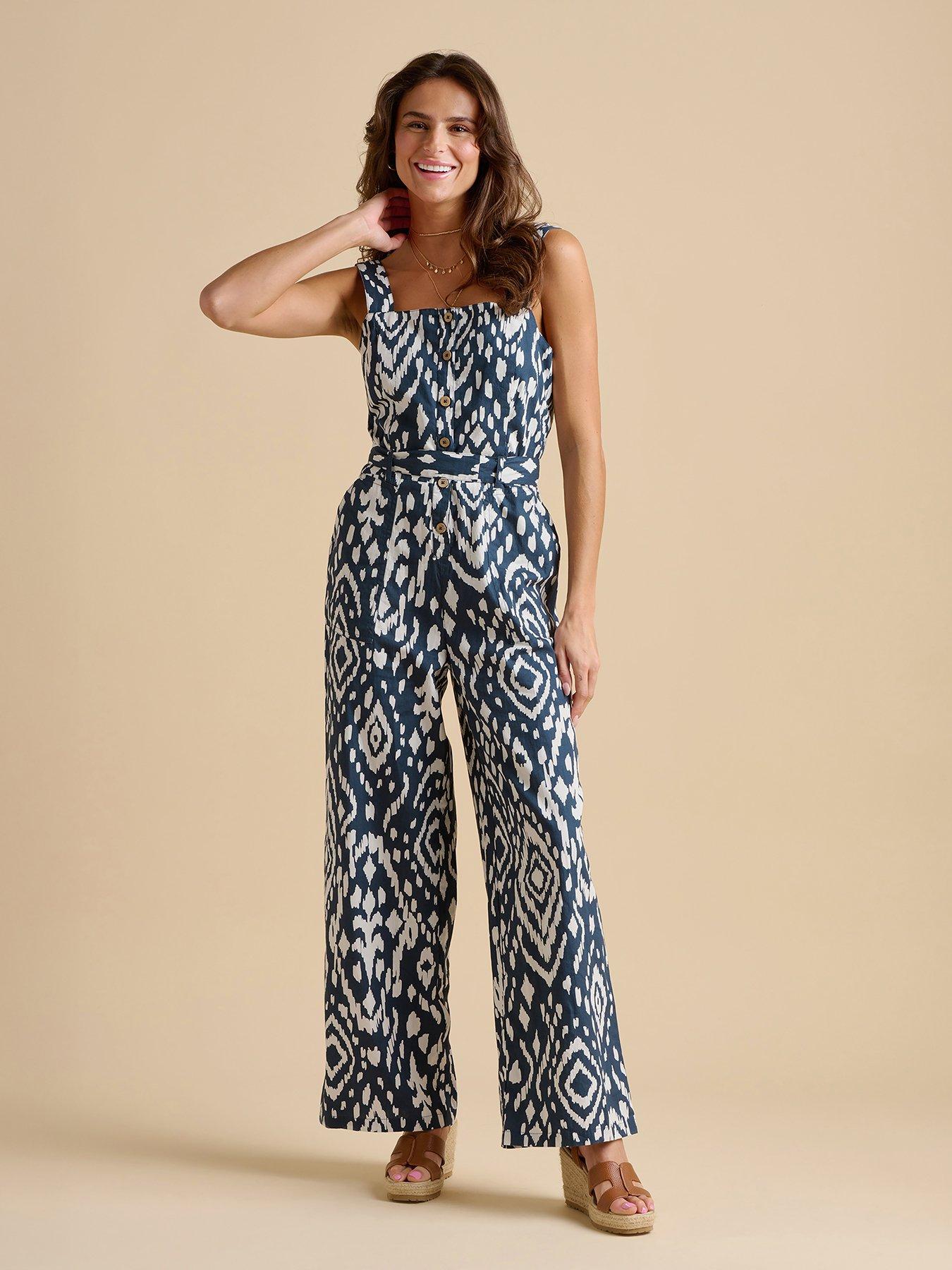 Image 1 of 5 of Brakeburn Ikat Jumpsuit - Navy