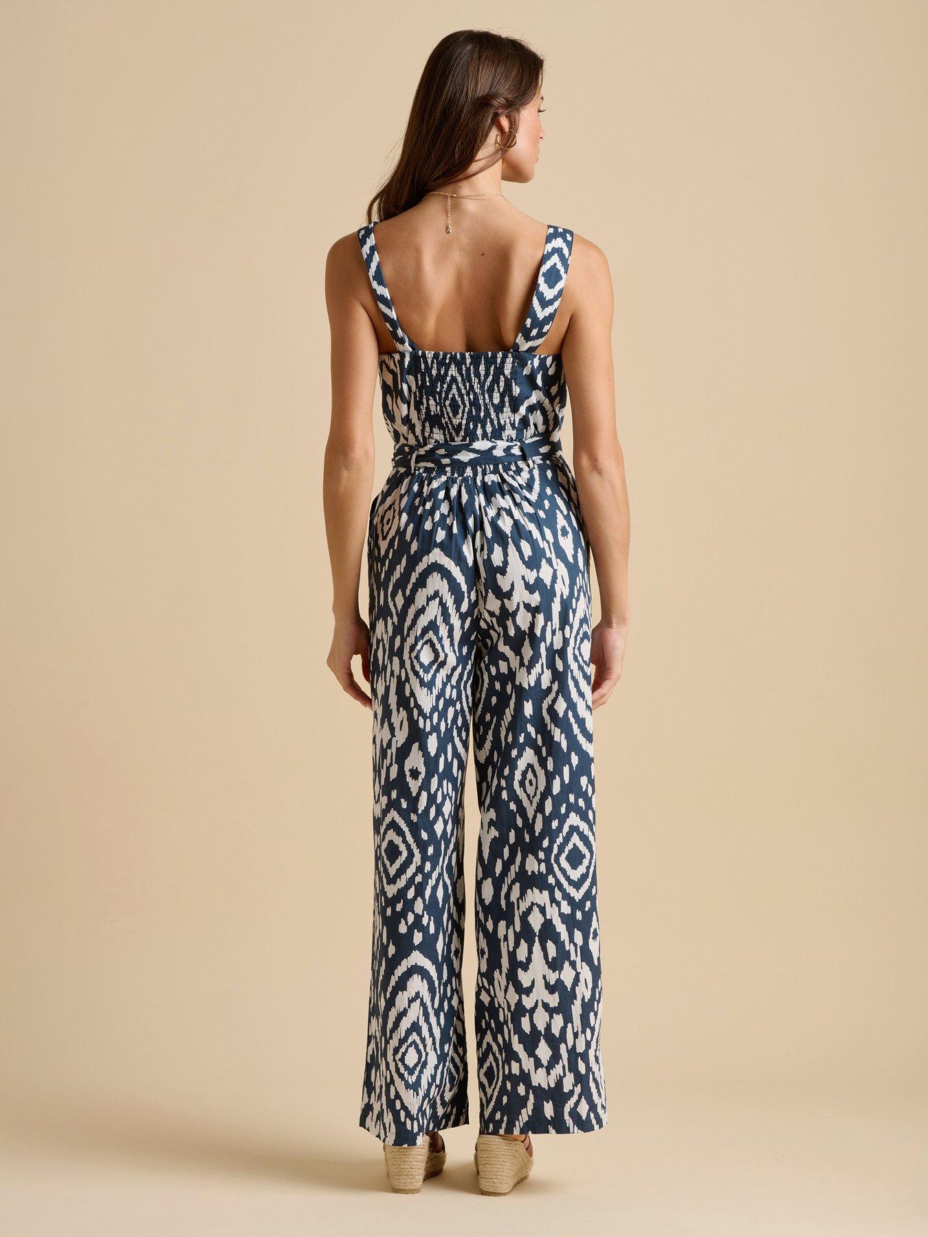 Image 2 of 5 of Brakeburn Ikat Jumpsuit - Navy