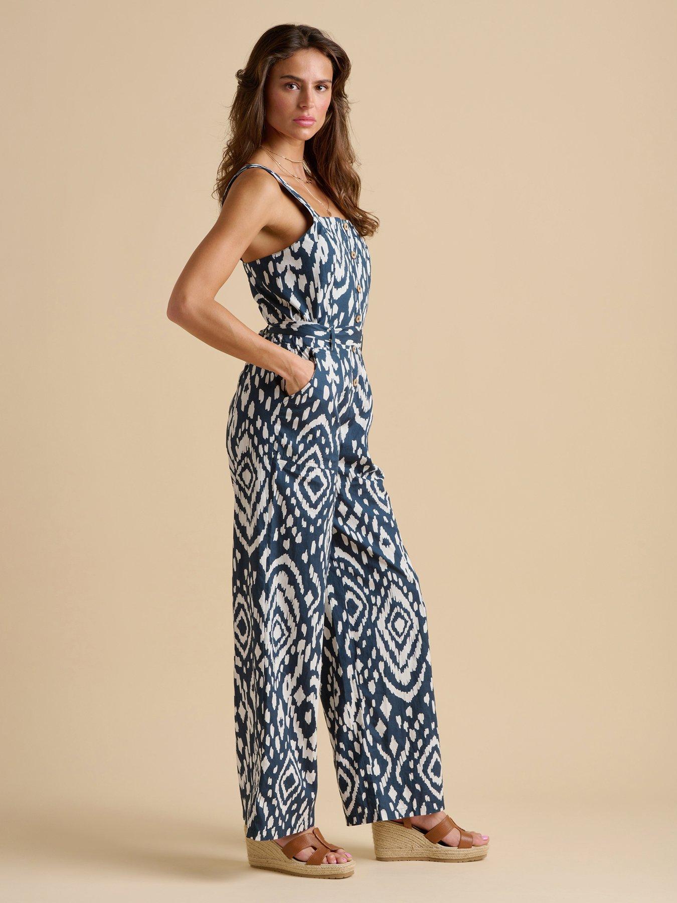 Image 3 of 5 of Brakeburn Ikat Jumpsuit - Navy